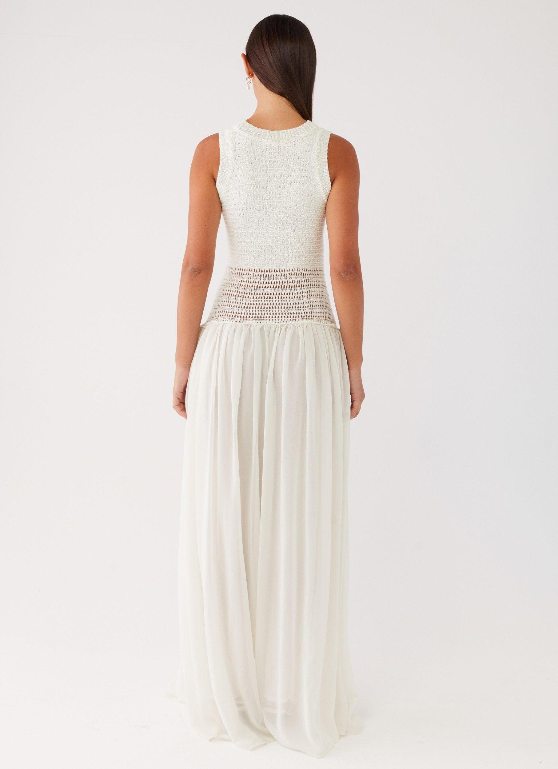 Off Grid Crochet Maxi Dress - White Product Image