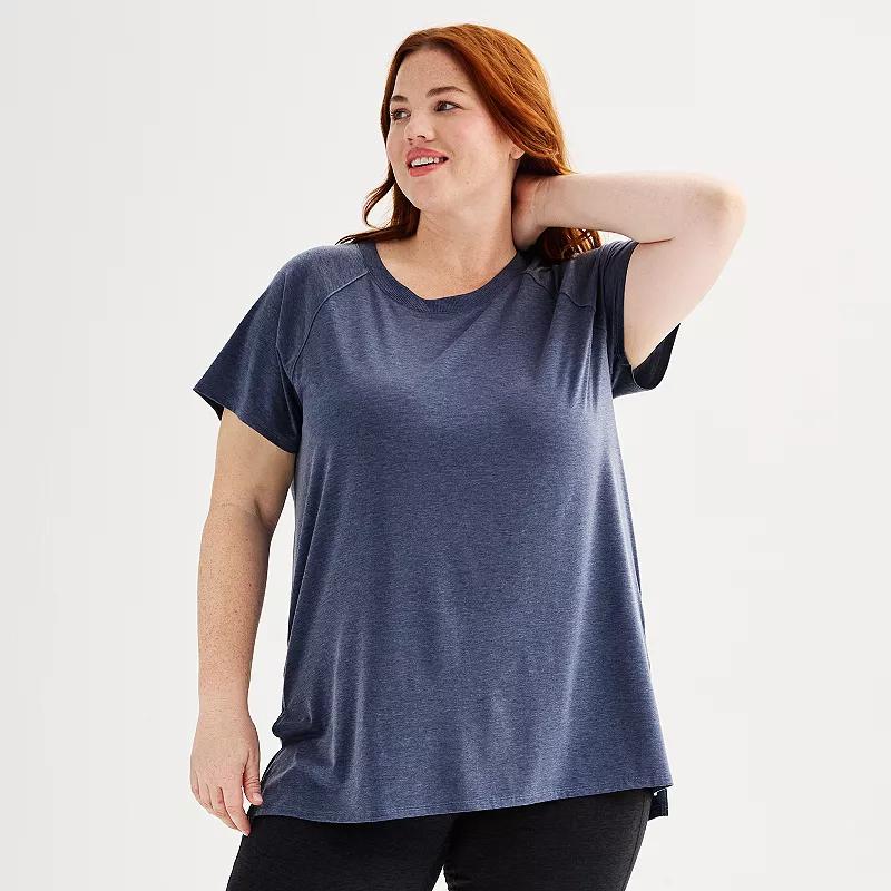 Plus Size Tek Gear® Short Sleeve Tunic Tee, Women's, Size: 2XL, Kalari Green Product Image