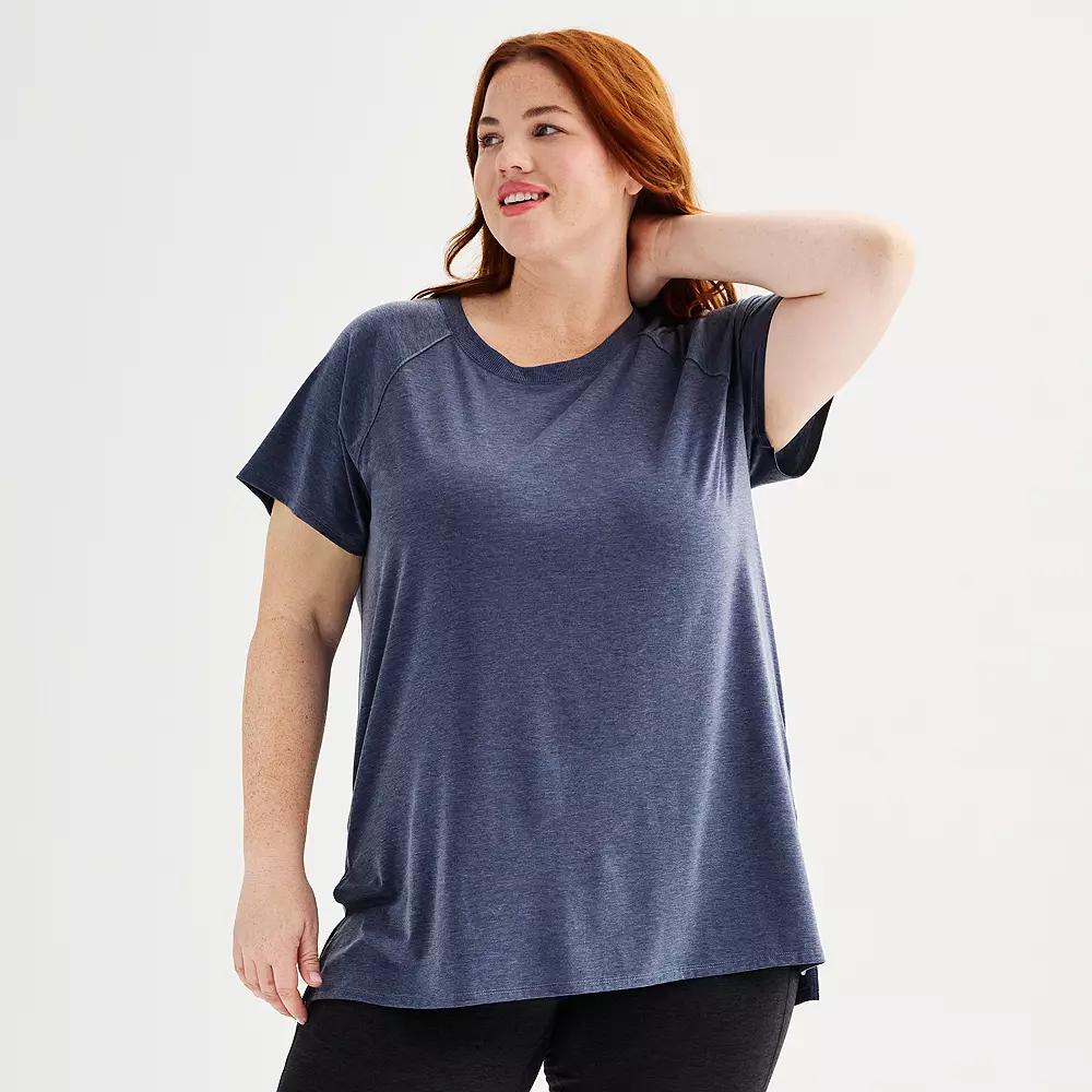 Plus Size Tek Gear® Short Sleeve Tunic Tee, Women's, Size: 2XL, Kalari Green Product Image
