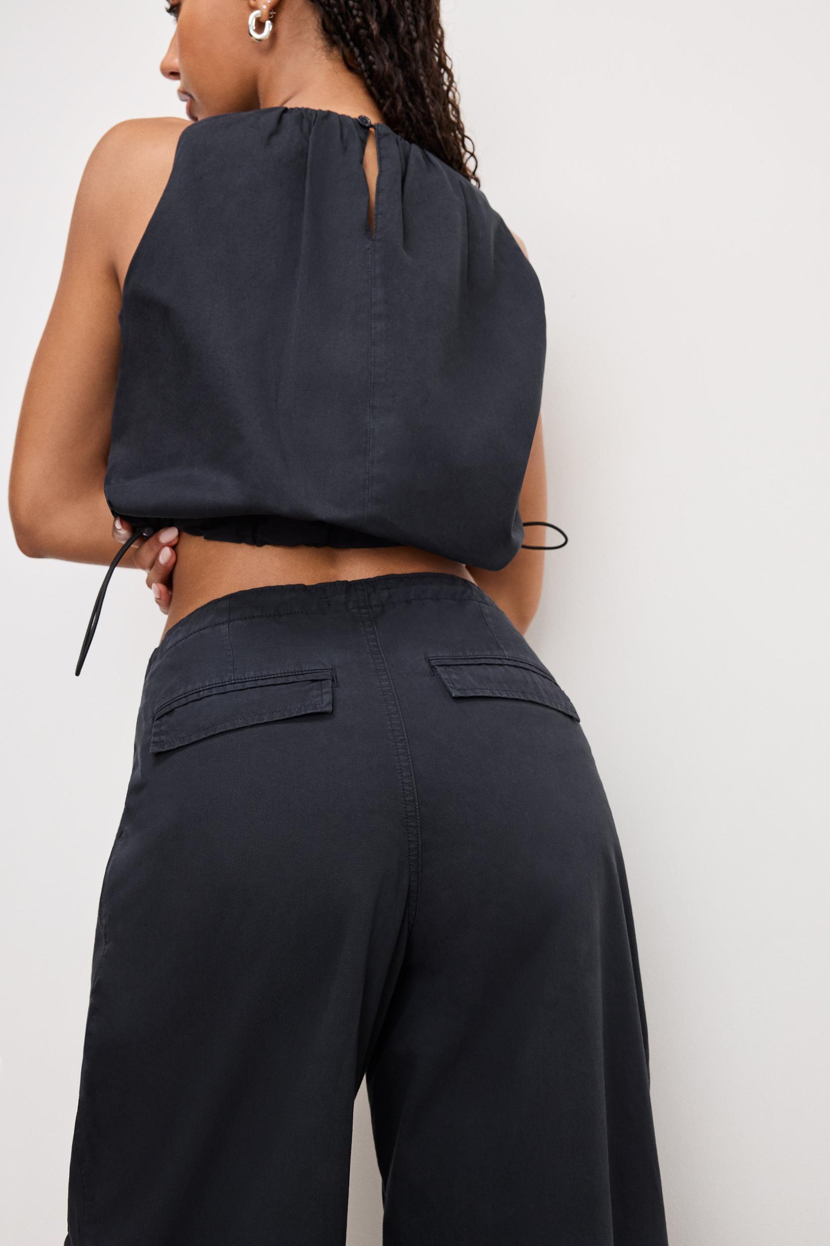 TWILL PARACHUTE PANTS | BLACK001 Product Image