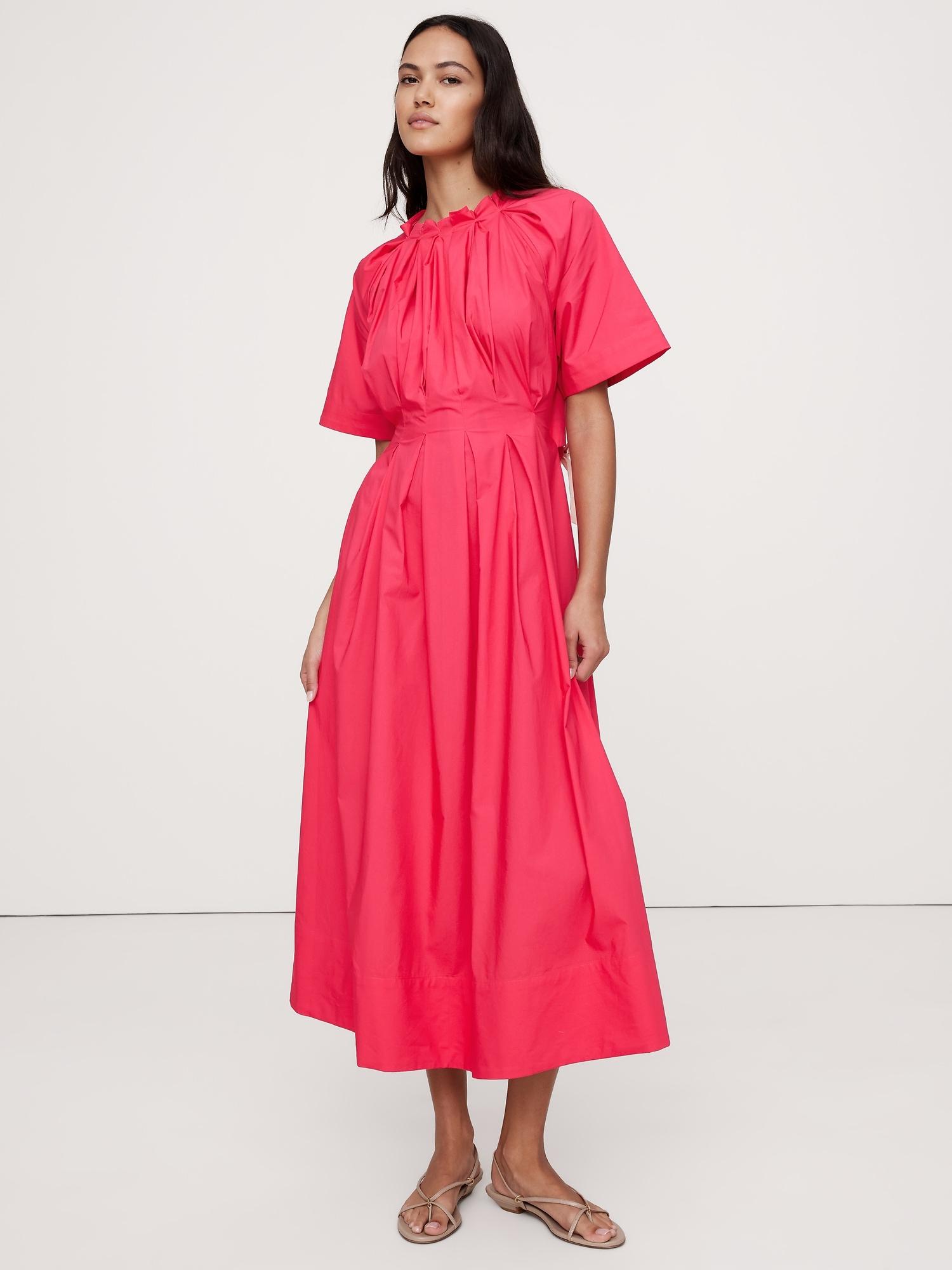Poplin Open-Back Maxi Dress Product Image