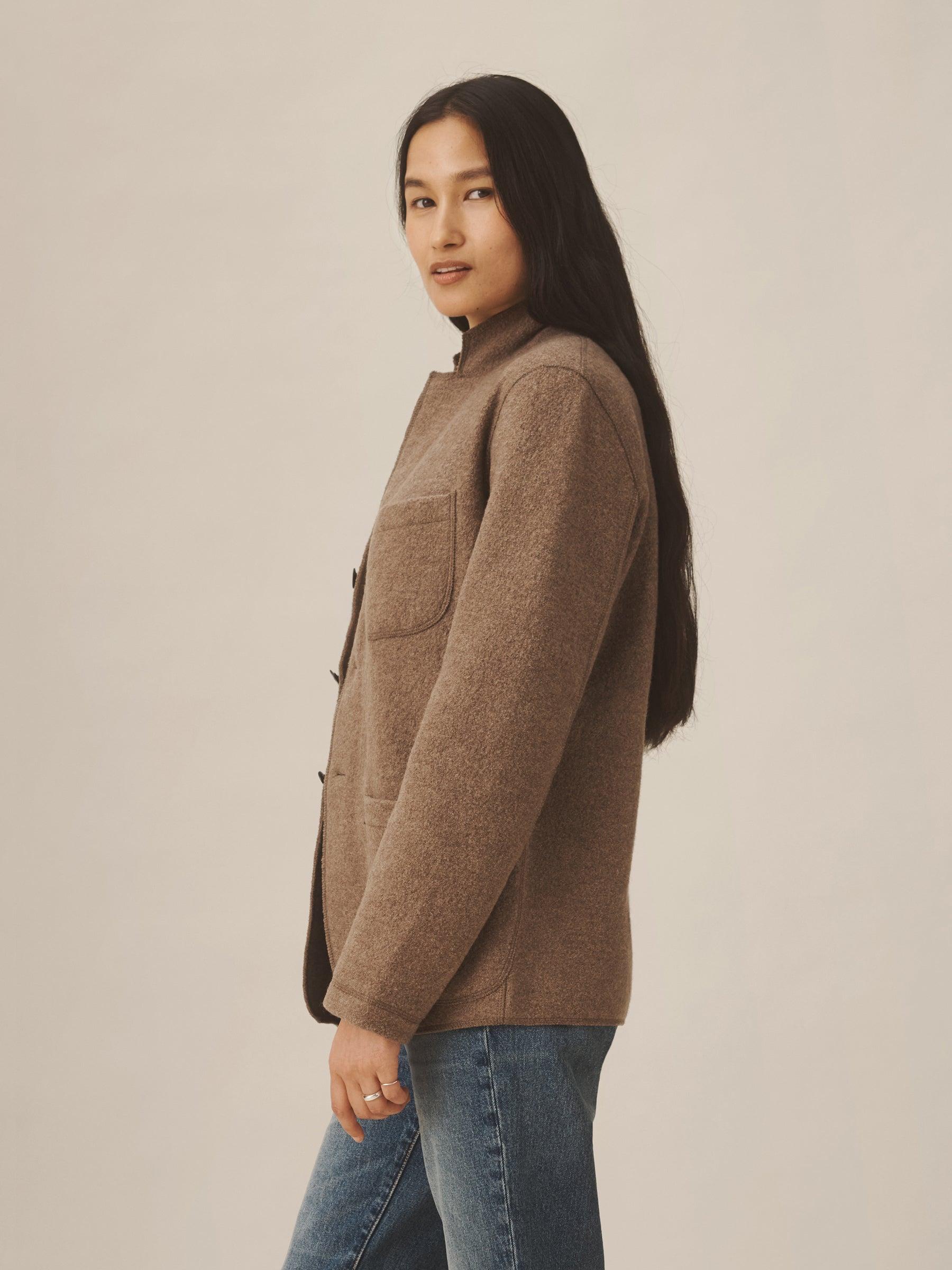 Driftwood Heather Felted Wool Chore Coat Product Image