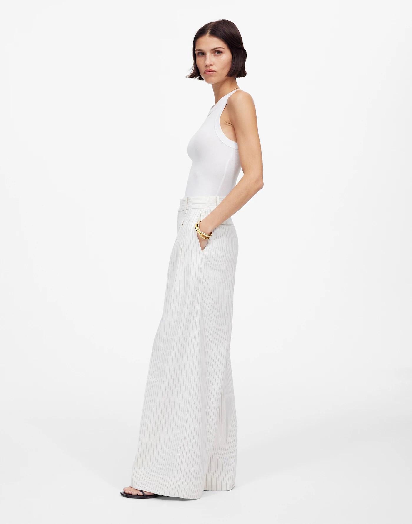 The Tall Harlow Superwide-Leg Trouser in Linen-Cotton Blend Product Image