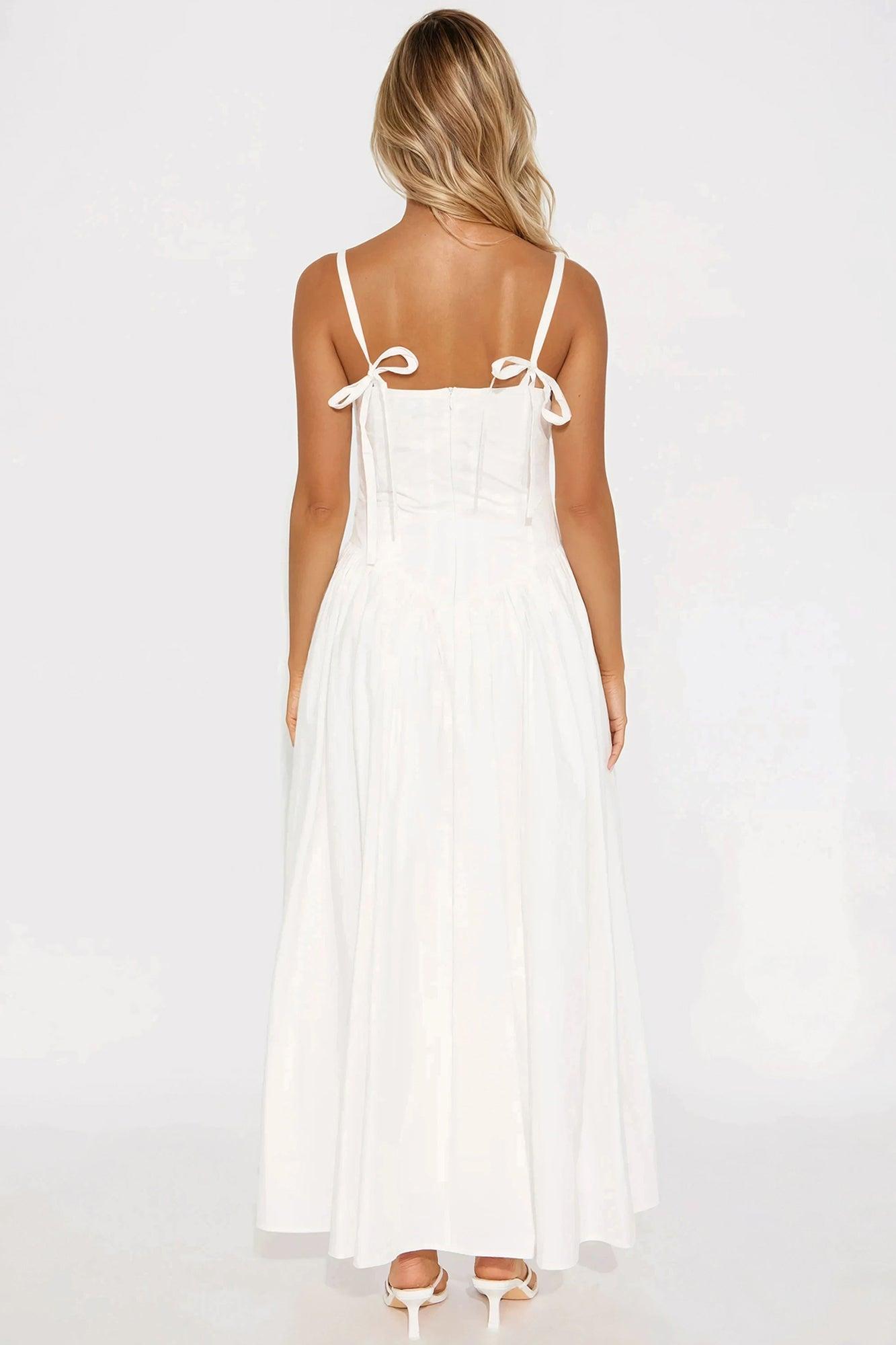 Angelina Poplin Maxi Dress - White Product Image