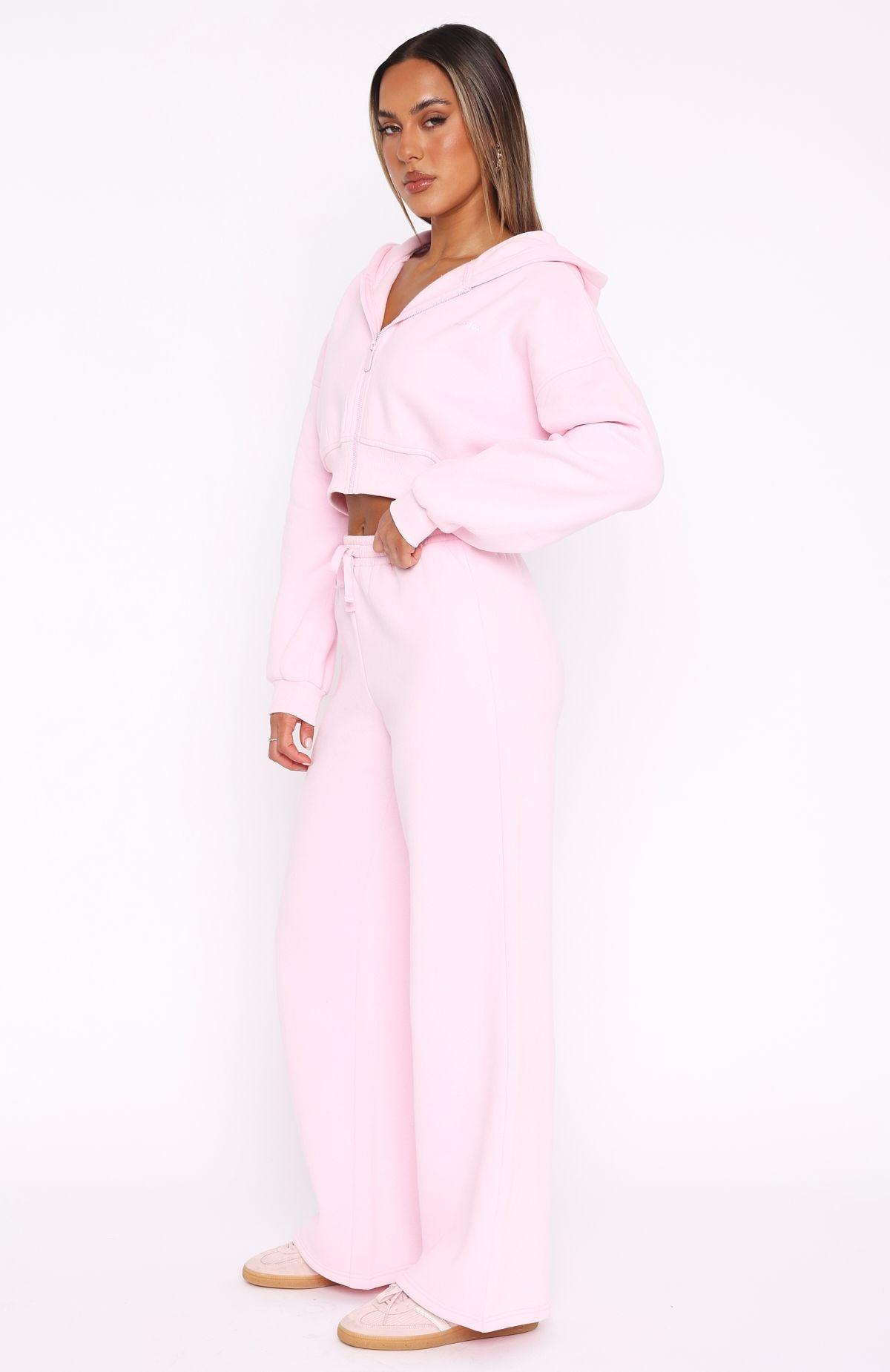 Straight Forward Wide Leg Sweatpants Pink Product Image
