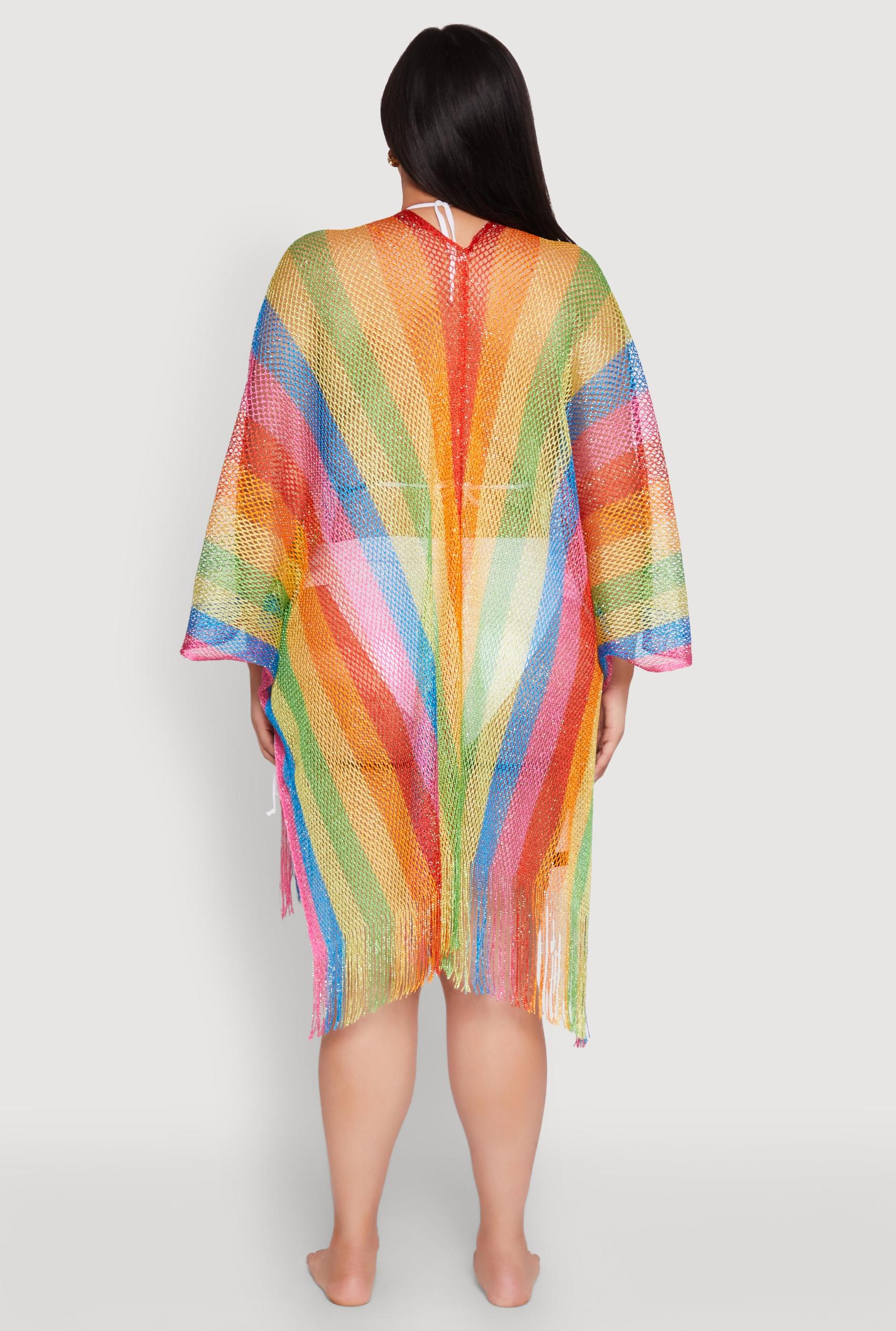 Rainbow Stripe Cover Up Kimono Female Product Image