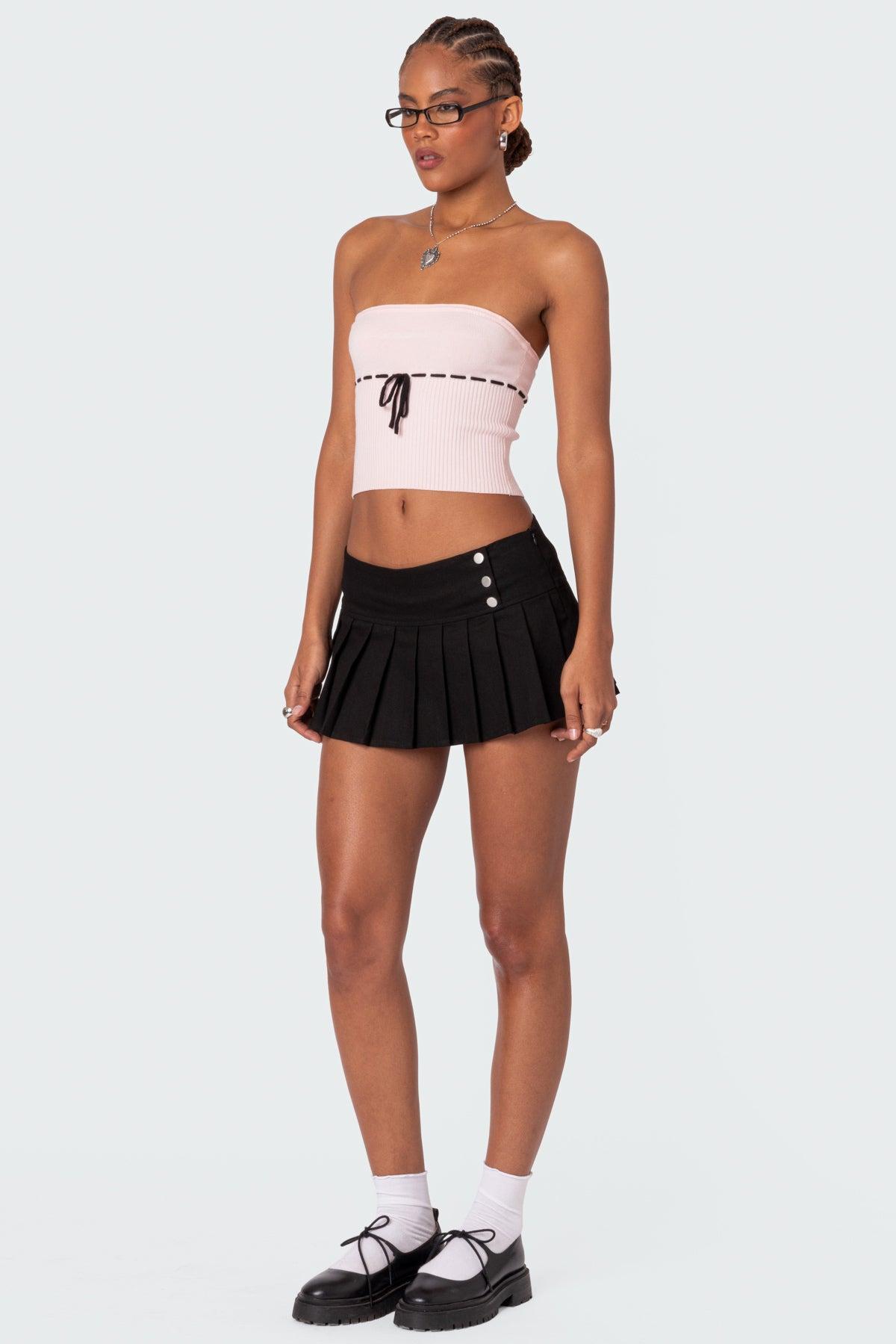 Elsie Knitted Tie Tube Top Product Image