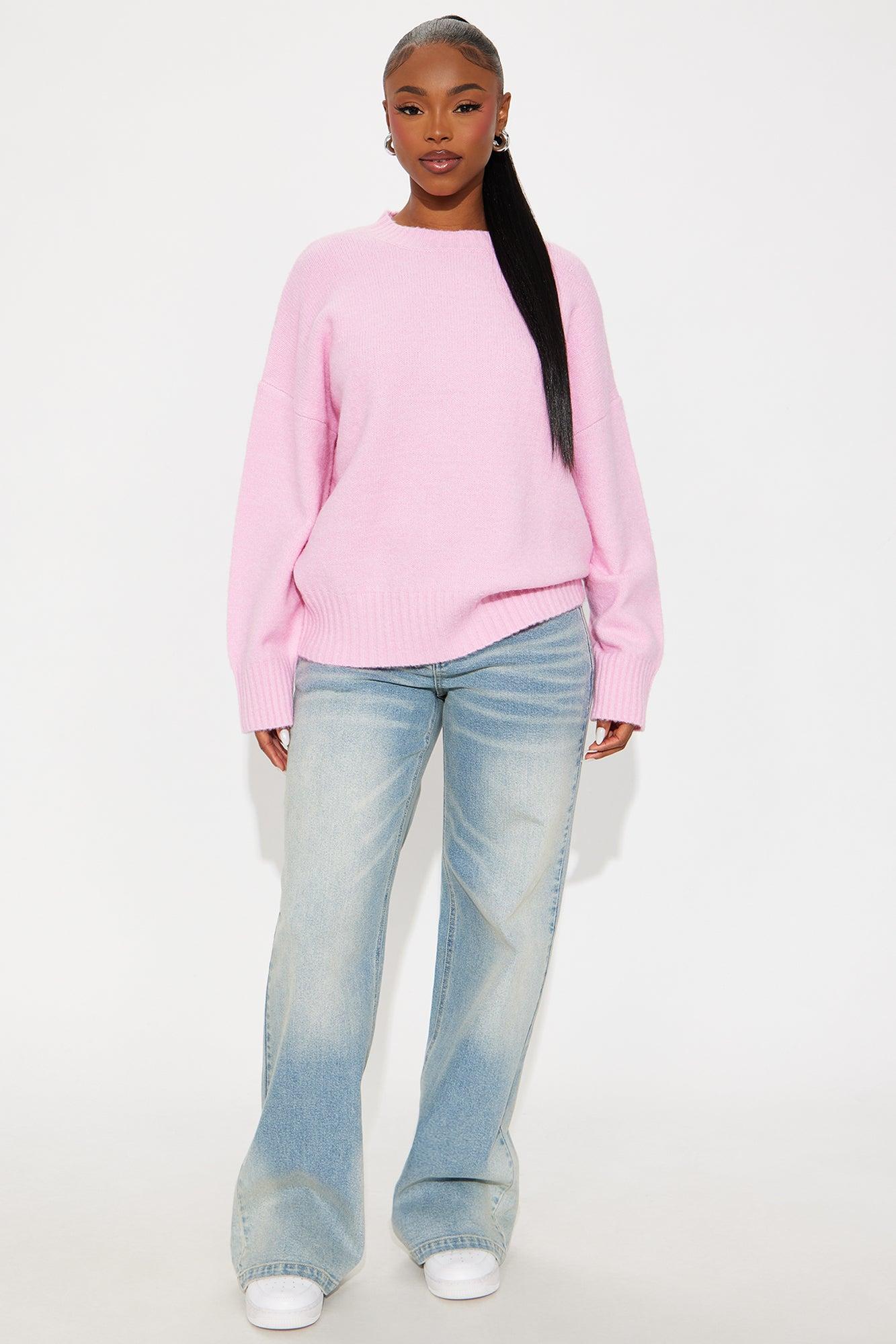 On Wednesdays Pullover Sweater - Pink Female Product Image
