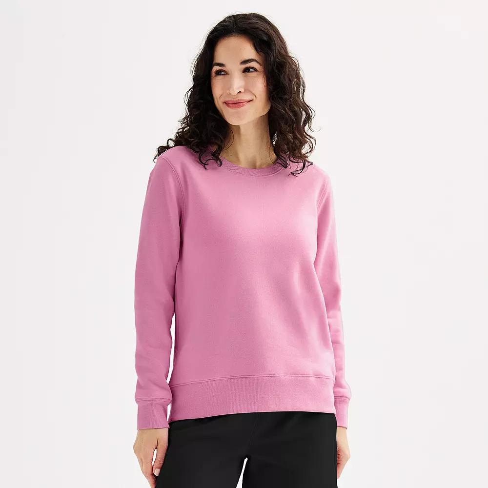 Women's Tek Gear® Ultrasoft Fleece Crewneck Sweatshirt, Size: XL Tall, Maiti Pink Product Image