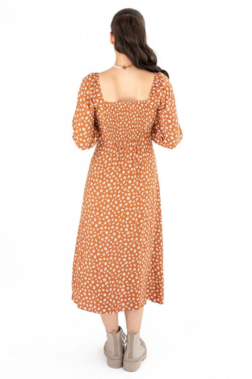 Rust Daisy Milkmaid Maxi Dress Product Image
