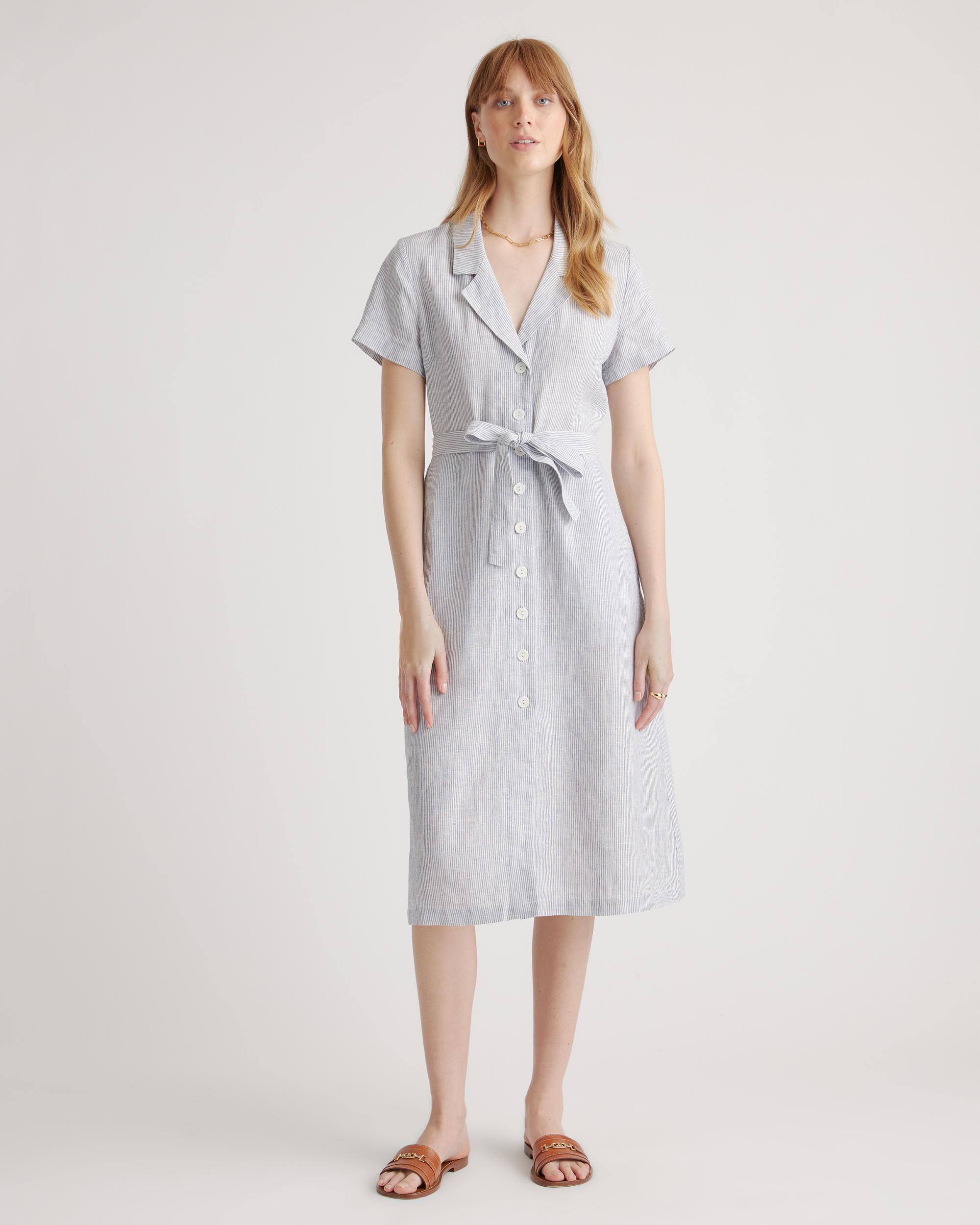 Quince | Women's 100% European Linen Button Front Dress Product Image