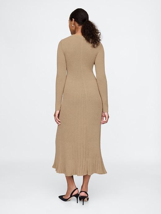 V-Neck Rib Maxi Sweater Dress Product Image