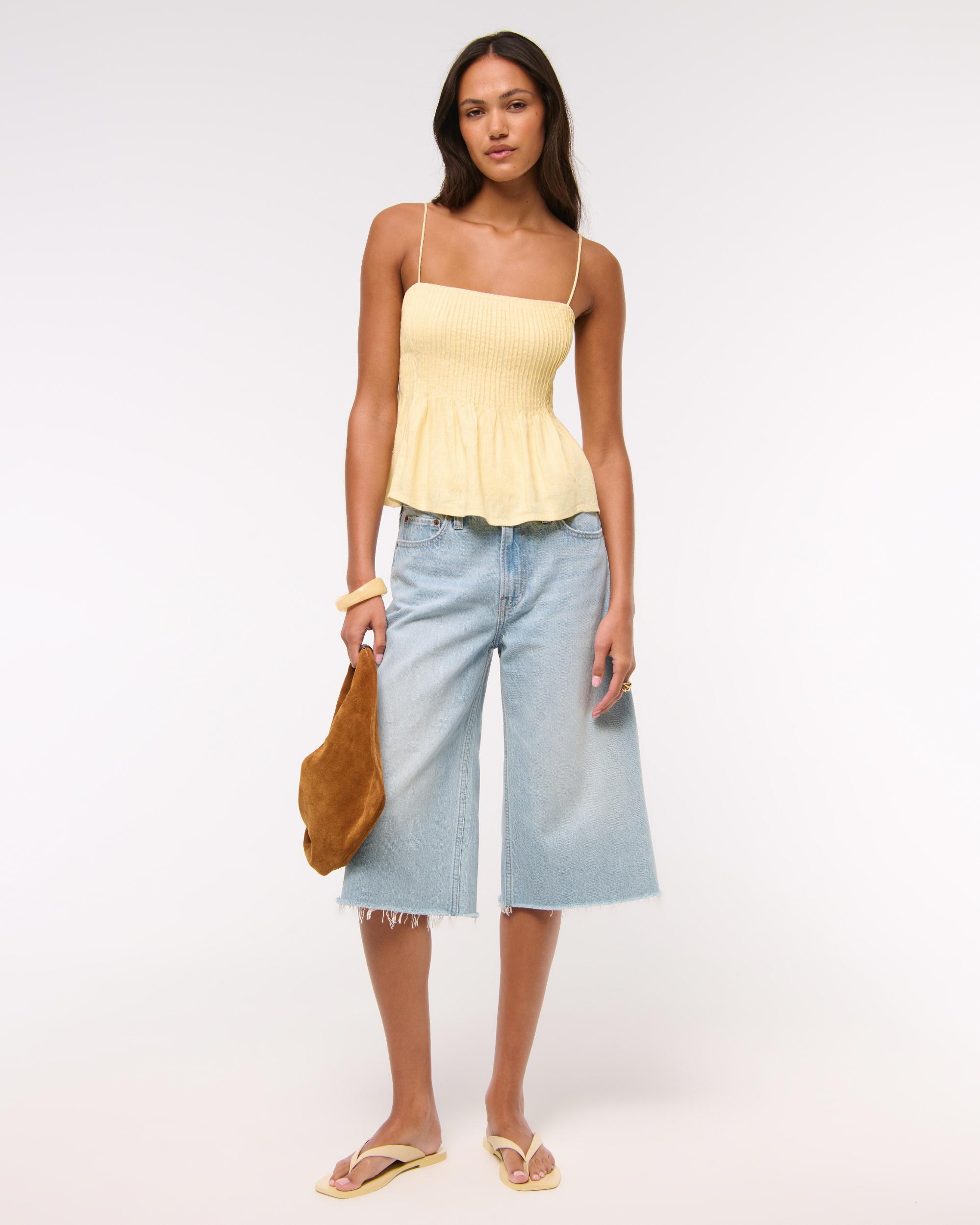 Linen-Blend Pintuck Cami Product Image