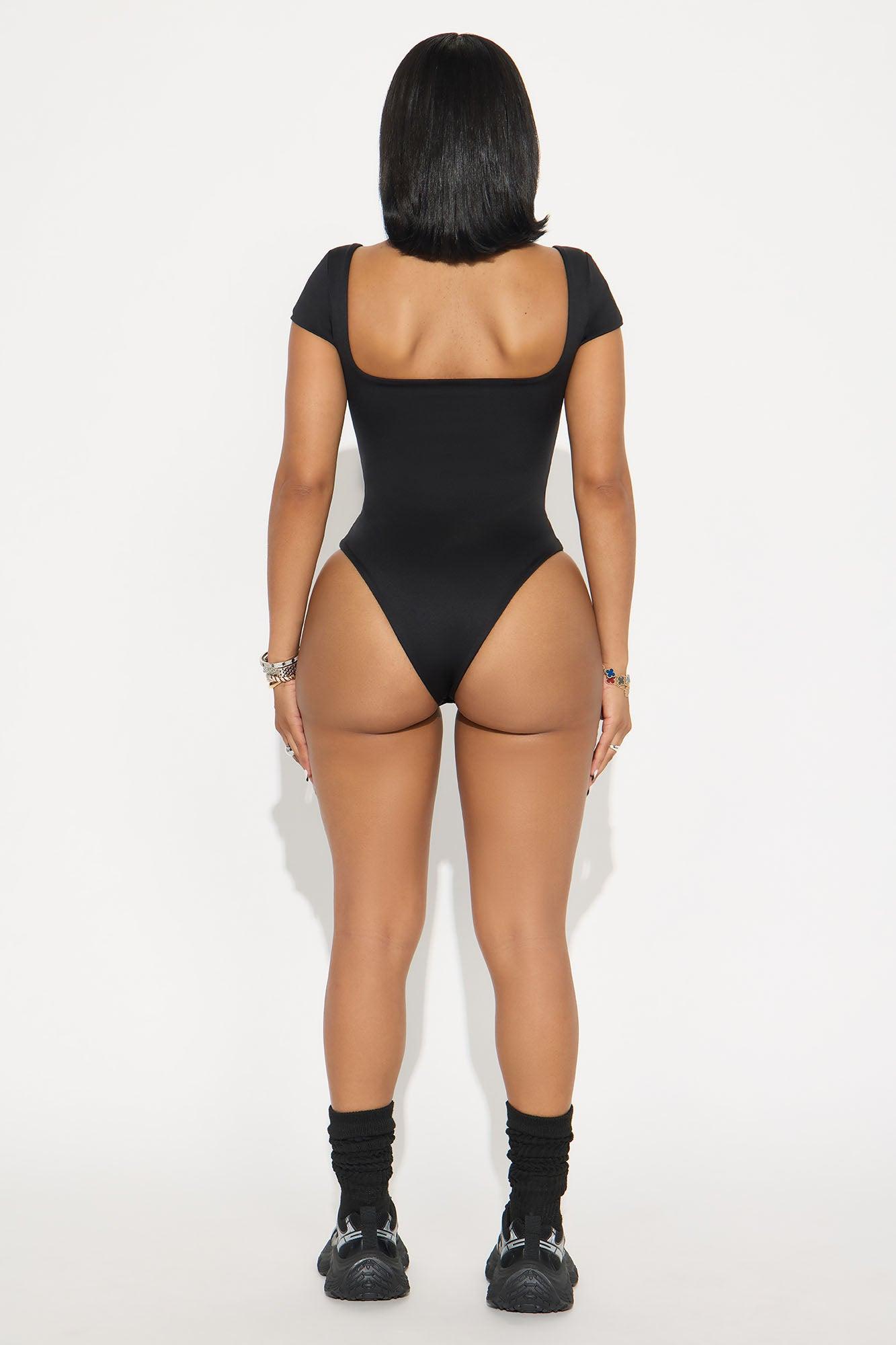 Contour Double Lined Square Neck Bodysuit - Black Female Product Image