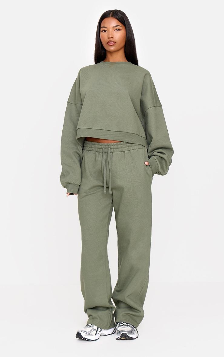 Olive Premium Boxy Sweatshirt Product Image