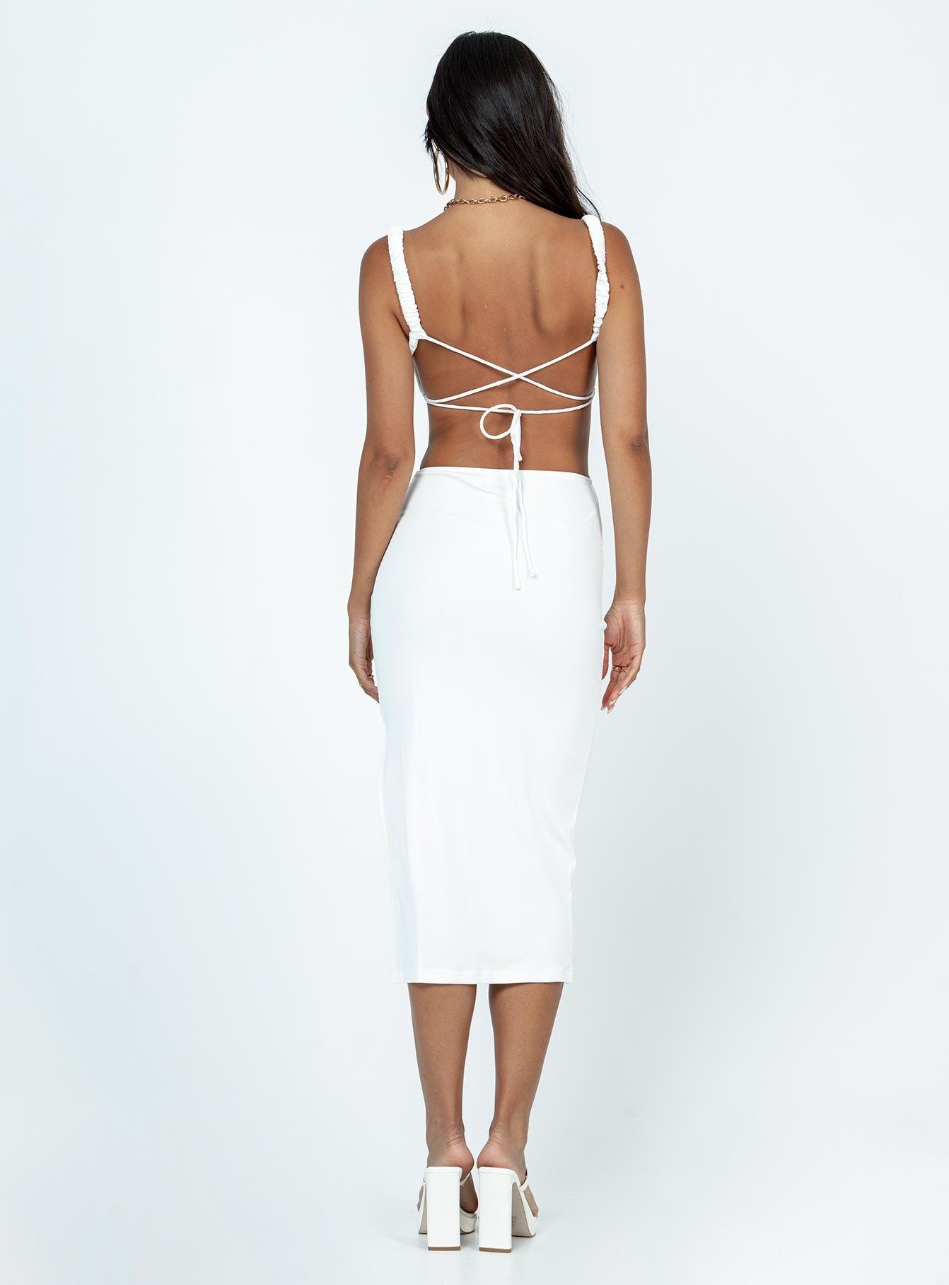 Lainey Midi Dress White Product Image