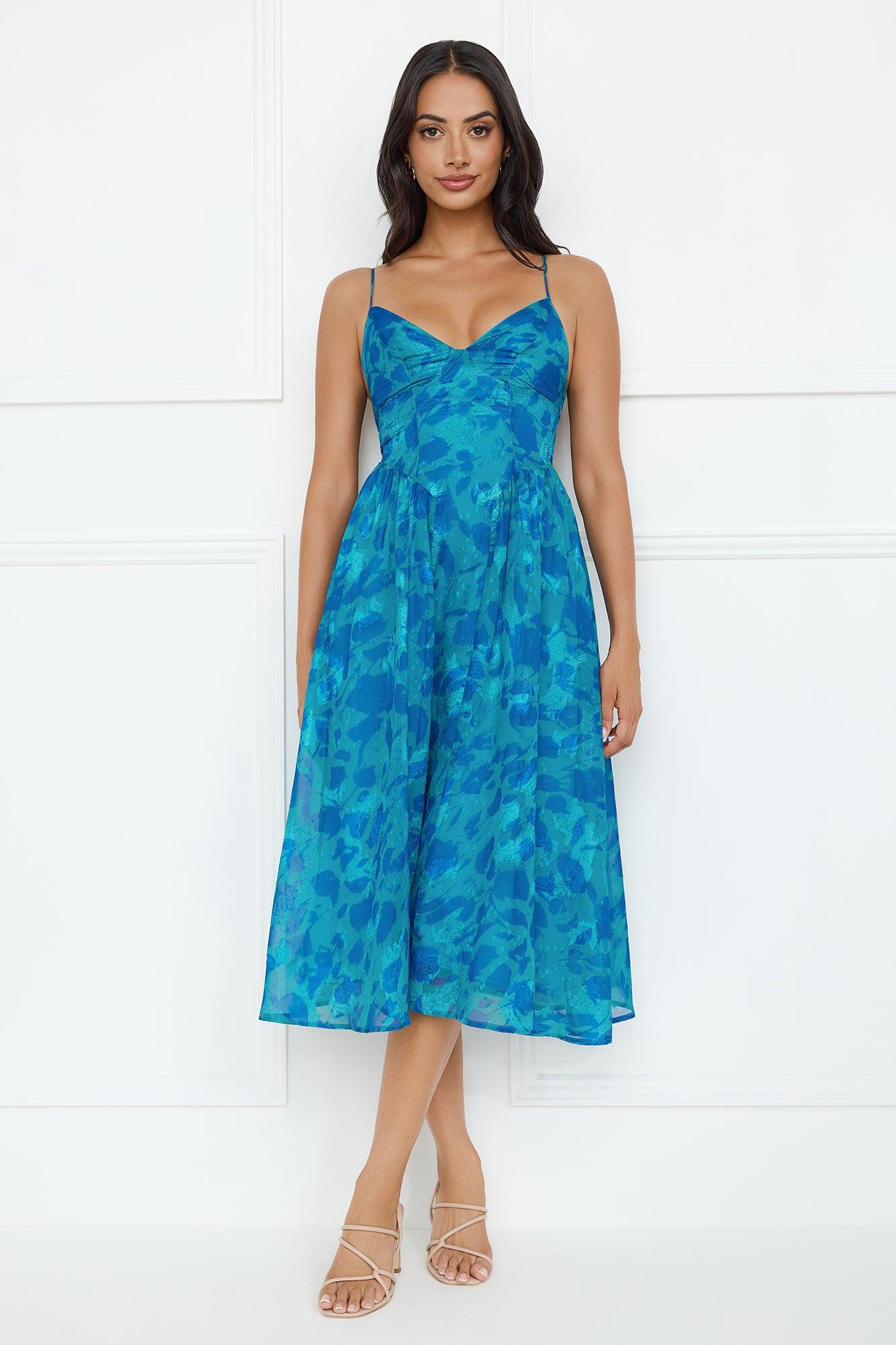 Fresh Nectar Midi Dress Blue Product Image