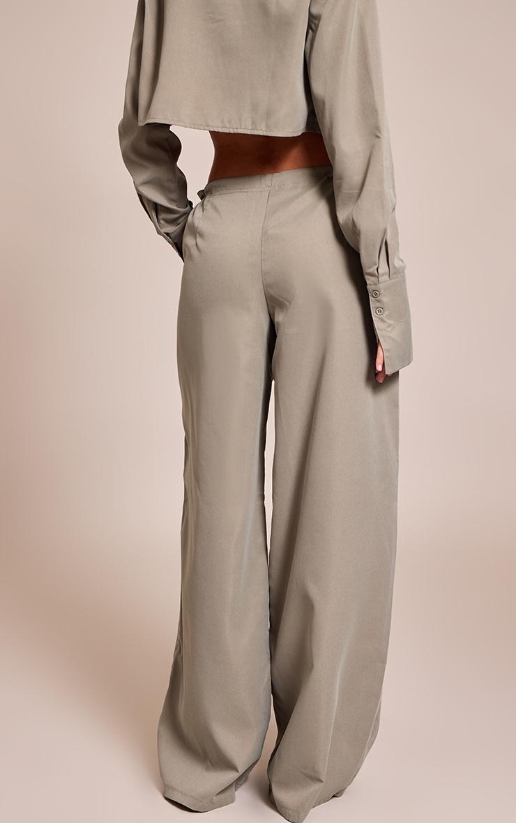 Dark Khaki Oversized Drawstring Straight Leg Pant Product Image