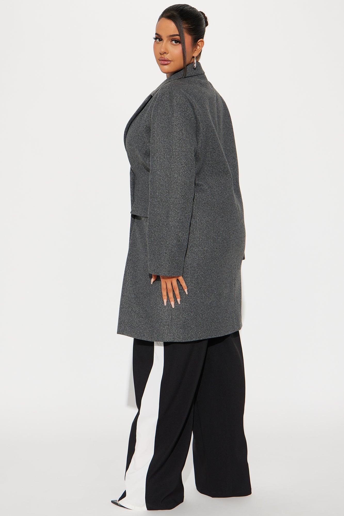 Kim Wool Coat - Heather Grey Product Image