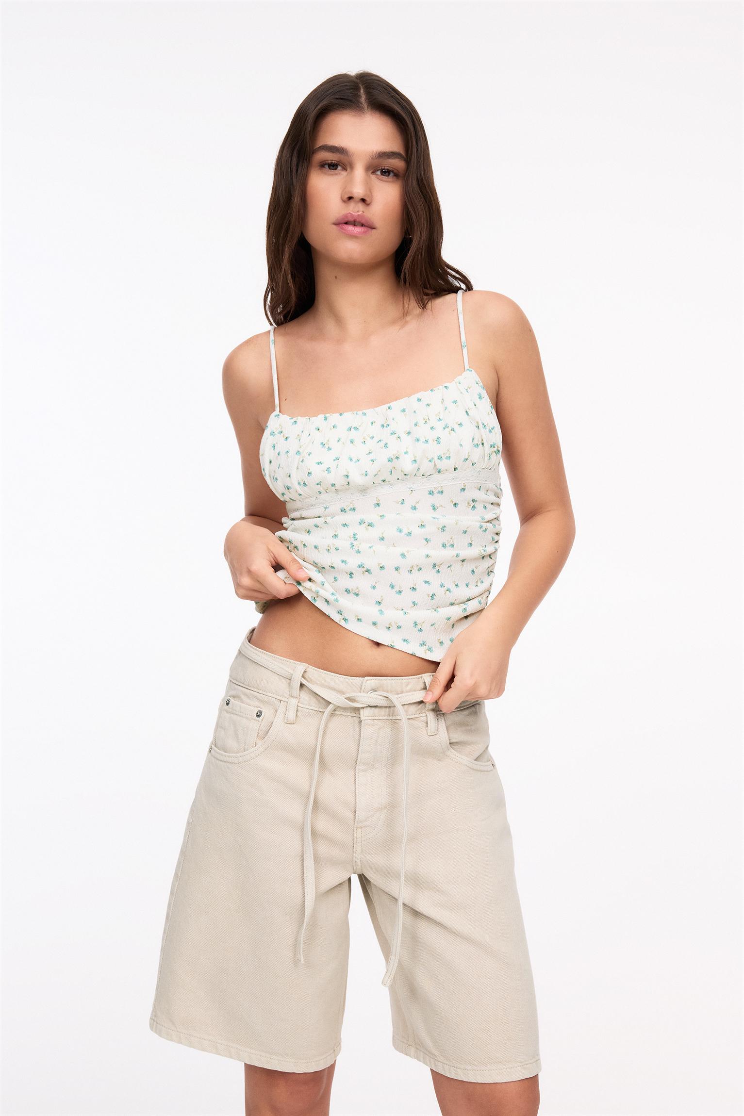 Floral crepe top Product Image