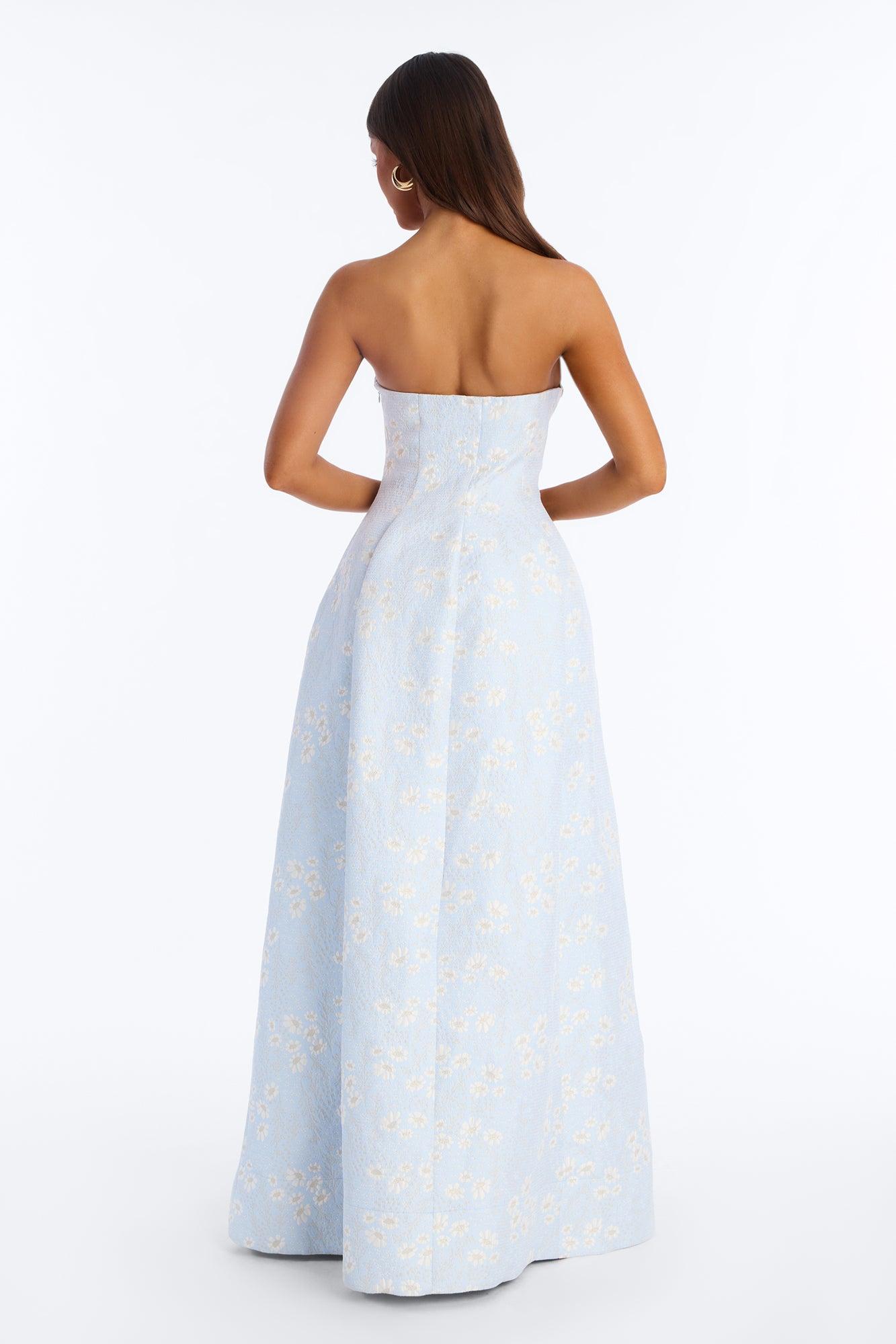 Soft Glam Jacquard Gown - Light Blue Female Product Image