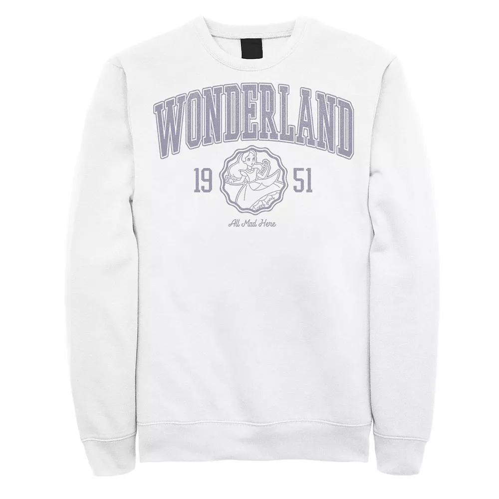 Disney's Alice In Wonderland Blue Collegiate 1951 Men's Sweatshirt, Size: Large, White Product Image