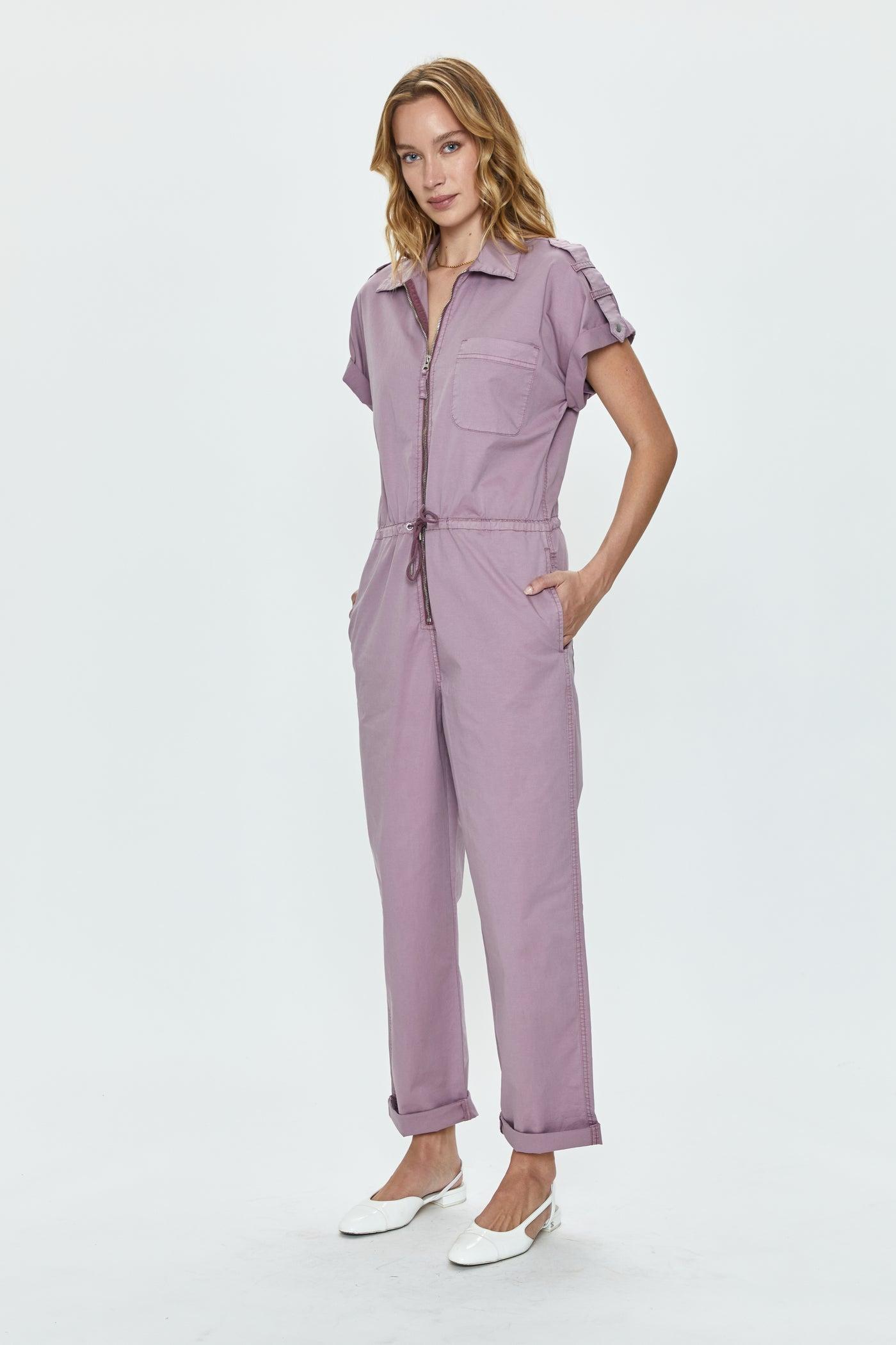 Jordan Zip Front Jumpsuit- Lilac Dust Product Image
