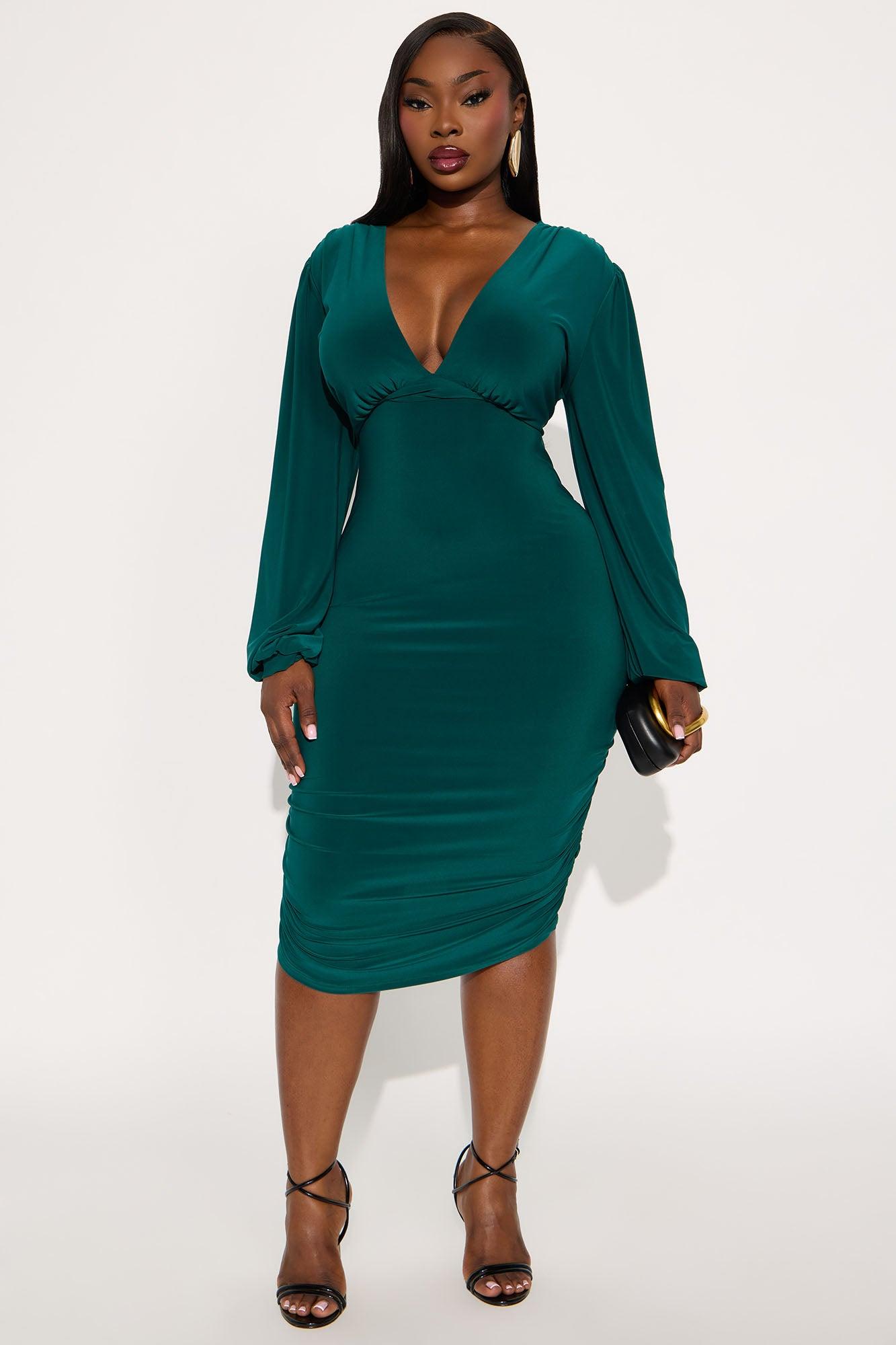 Subtle Intentions Midi Dress - Hunter Female Product Image