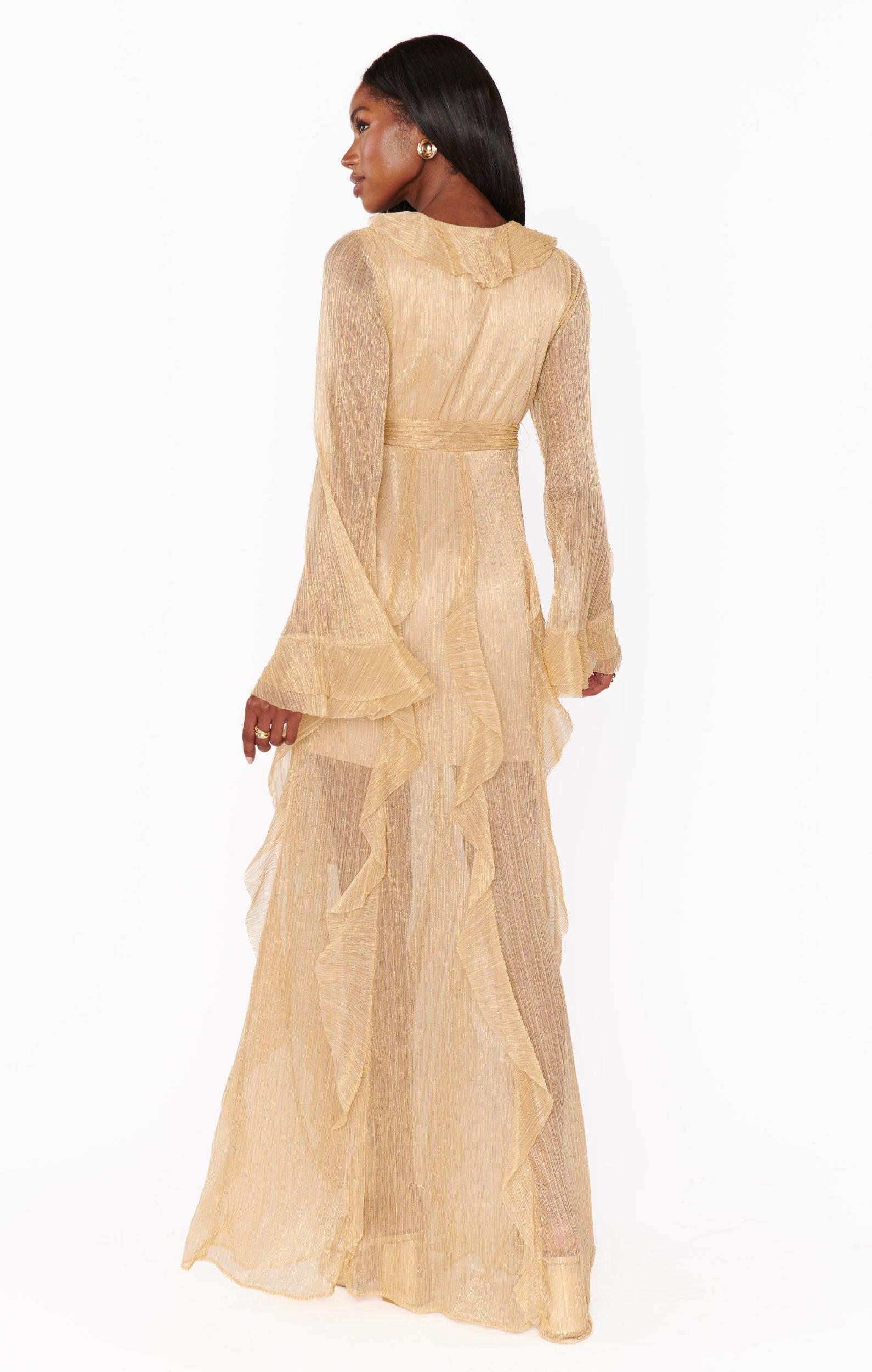 Jenny Ruffle Maxi Dress ~ Gold Glimmer Product Image