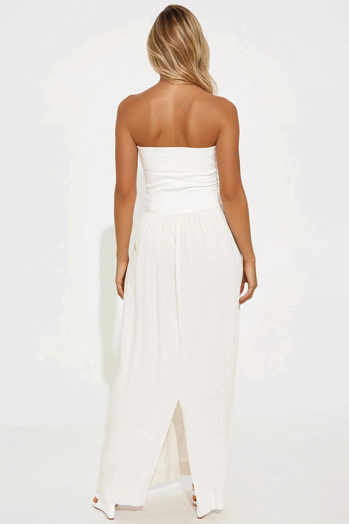 Annabelle Linen Maxi Dress - Oatmeal/combo Product Image