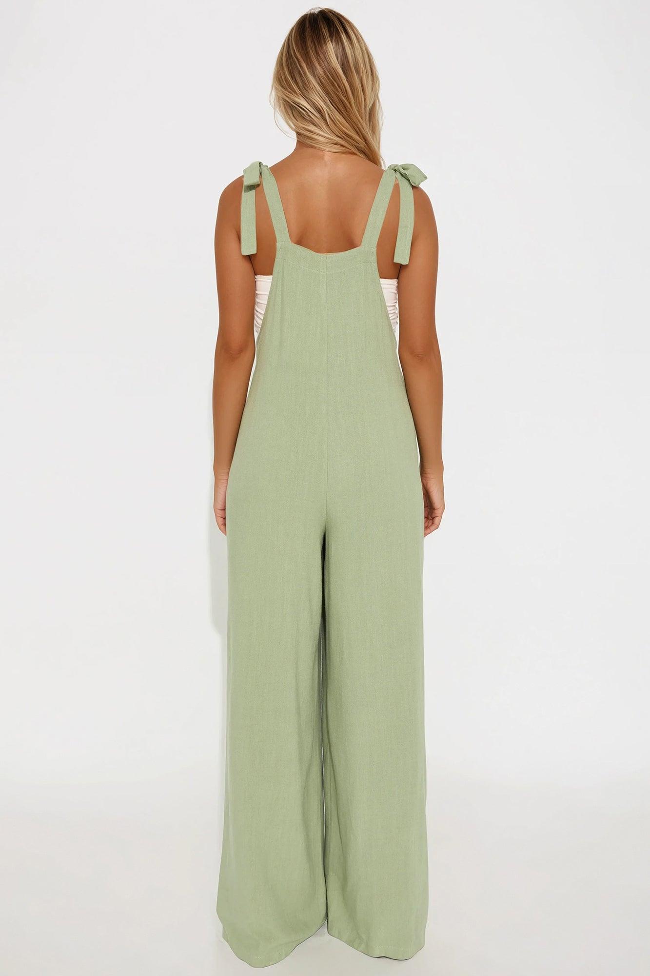 Brenda Wide Leg Jumpsuit - Sage Product Image