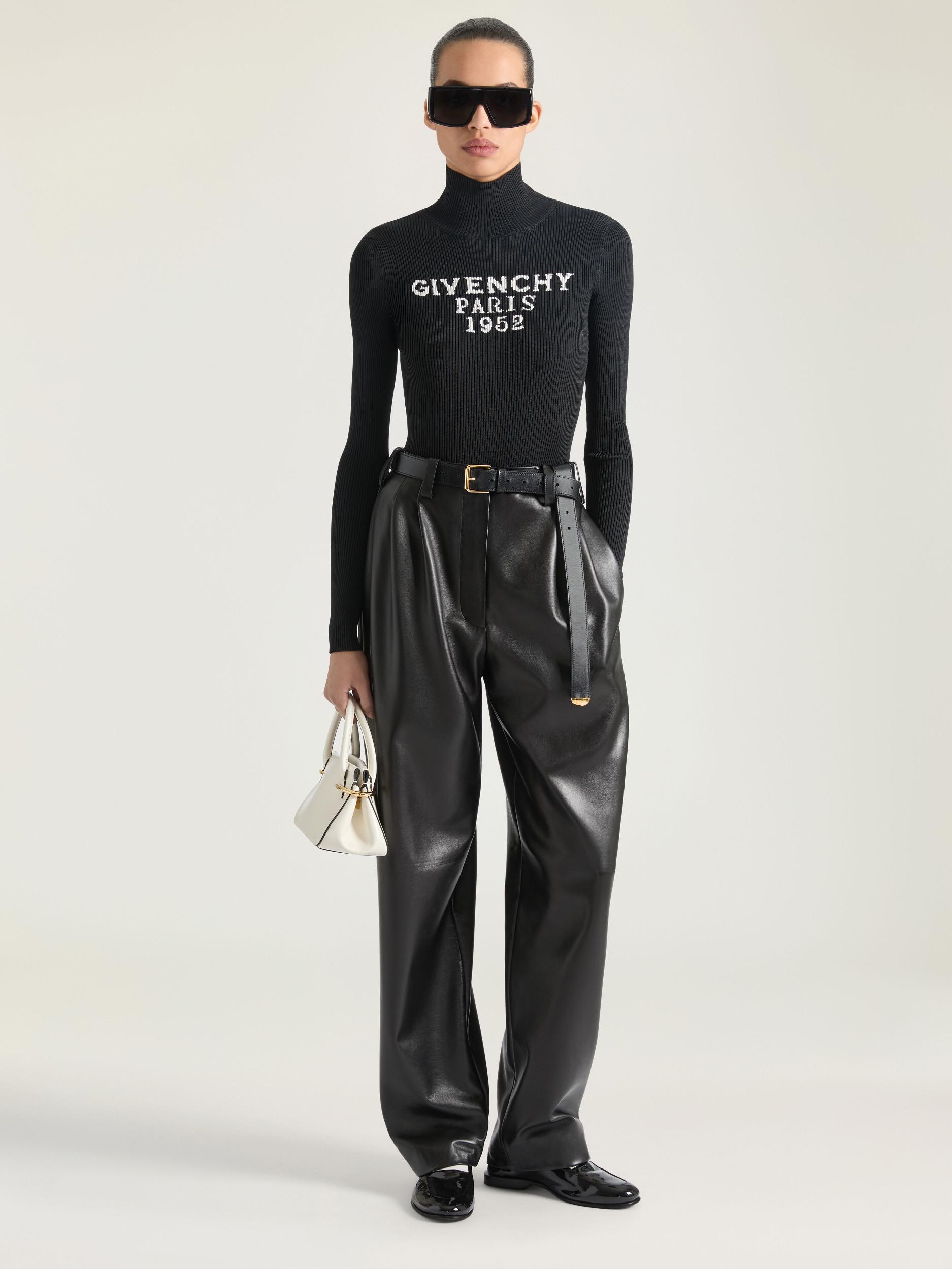 Double pleat pants in leather Product Image