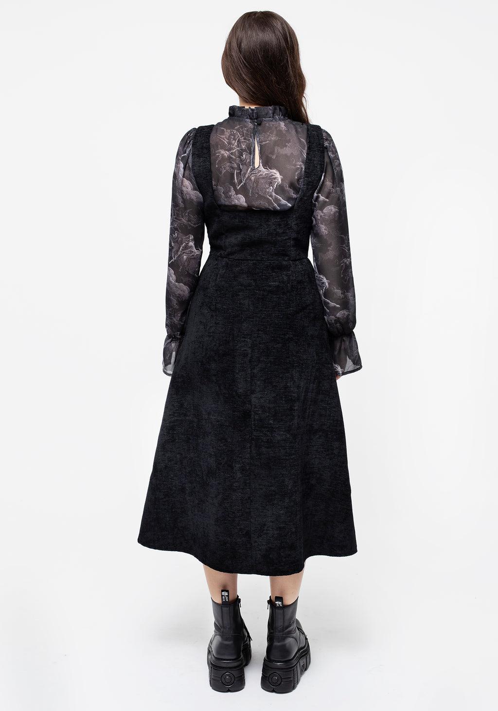 Valar Lace Up Midi Pinafore Dress Product Image