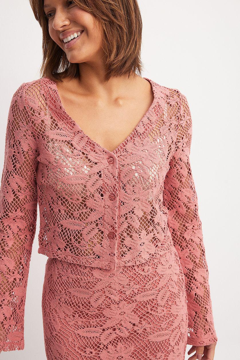 Crochet Long Sleeve Cardigan Product Image