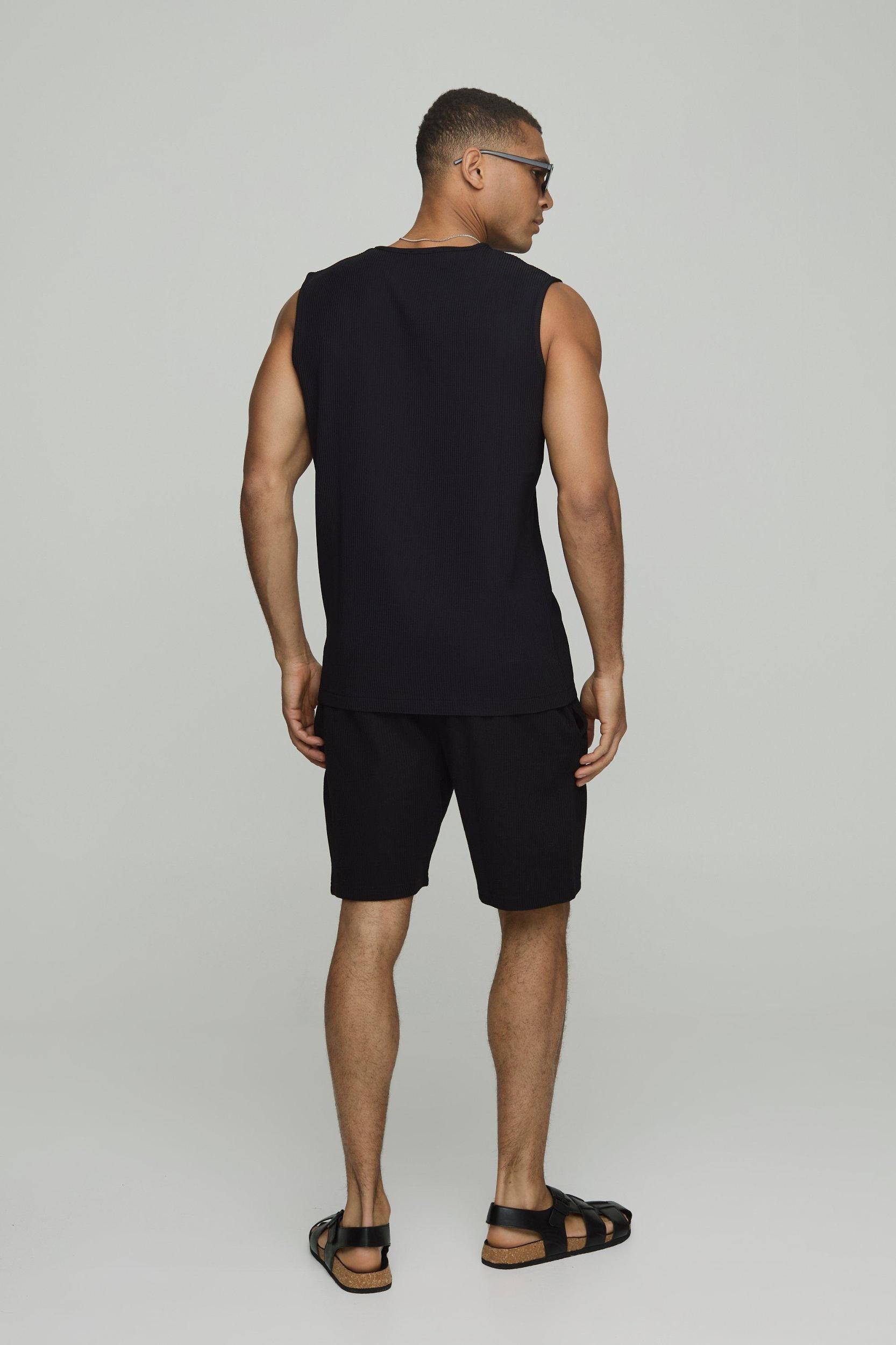 Relaxed Pique Shorts | boohooMAN USA Product Image