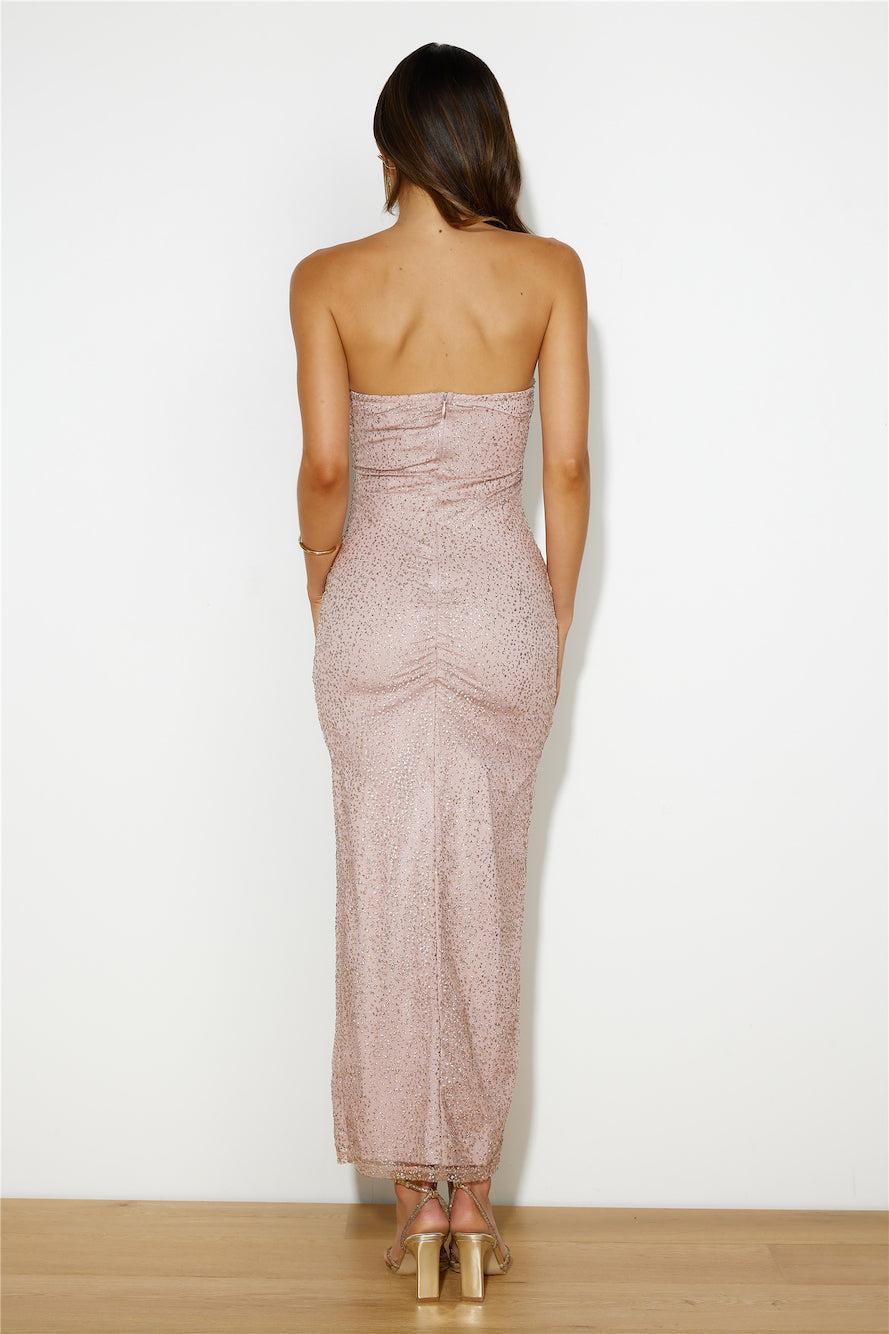 Sparkle Now Glitter Midi Dress Gold Product Image