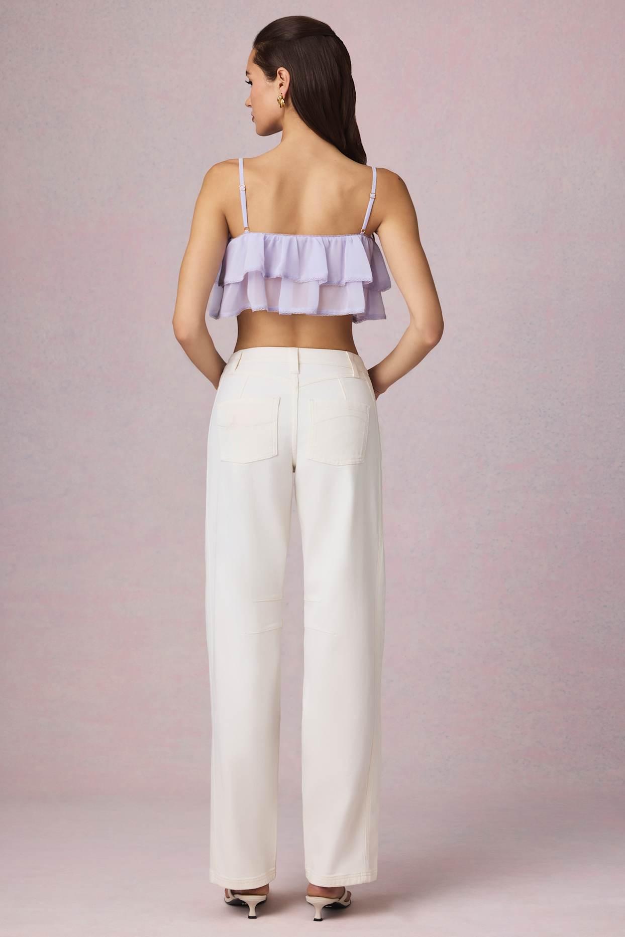 Mid-Rise Barrel-Leg Jeans in Ecru Wash Product Image