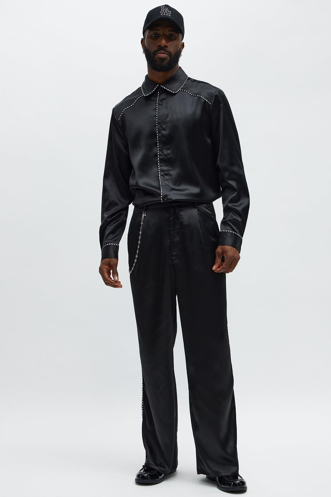 Luxe Button Up Shirt - Black Male Product Image