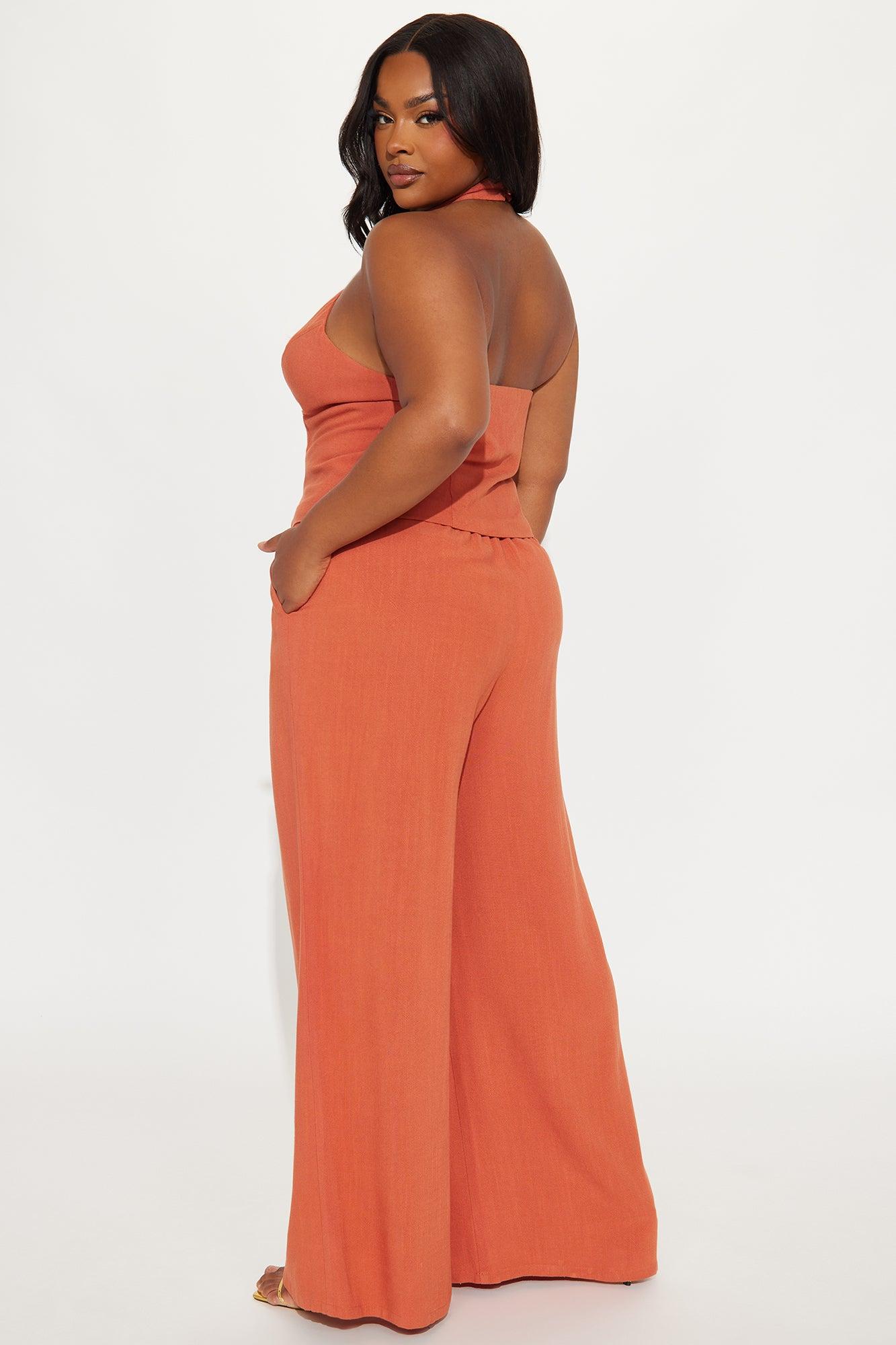 Johanna Linen Pant Set - Rust Product Image
