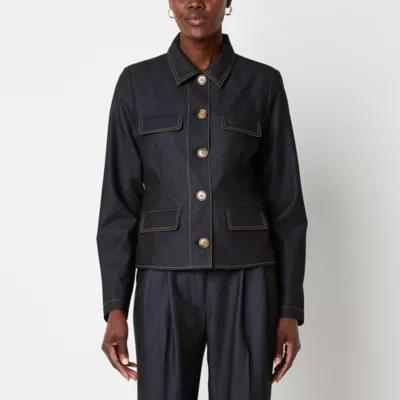 Worthington Womens Faux Denim Blazer Product Image