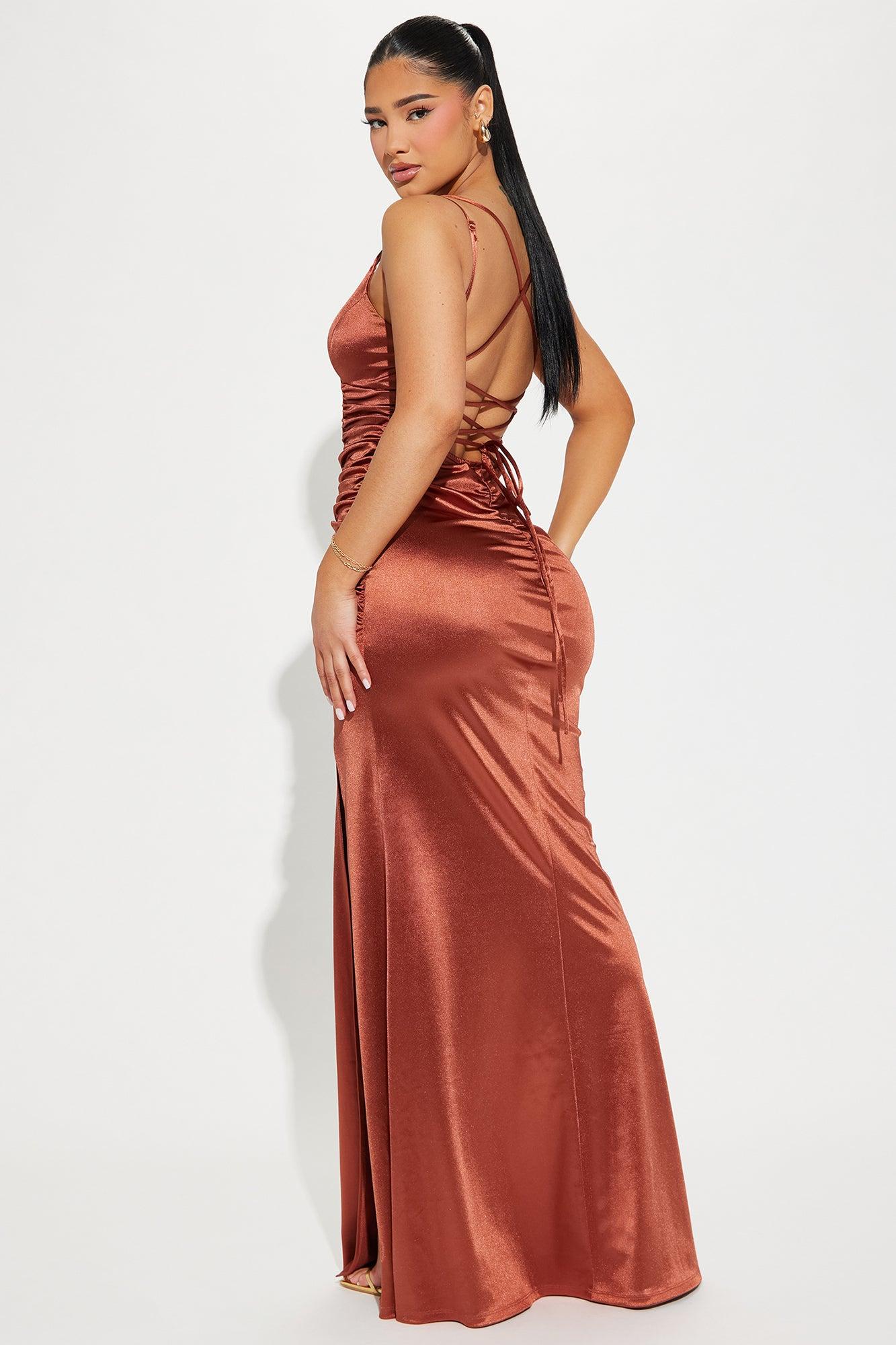 Ashley Tricot Gown - Rust Product Image