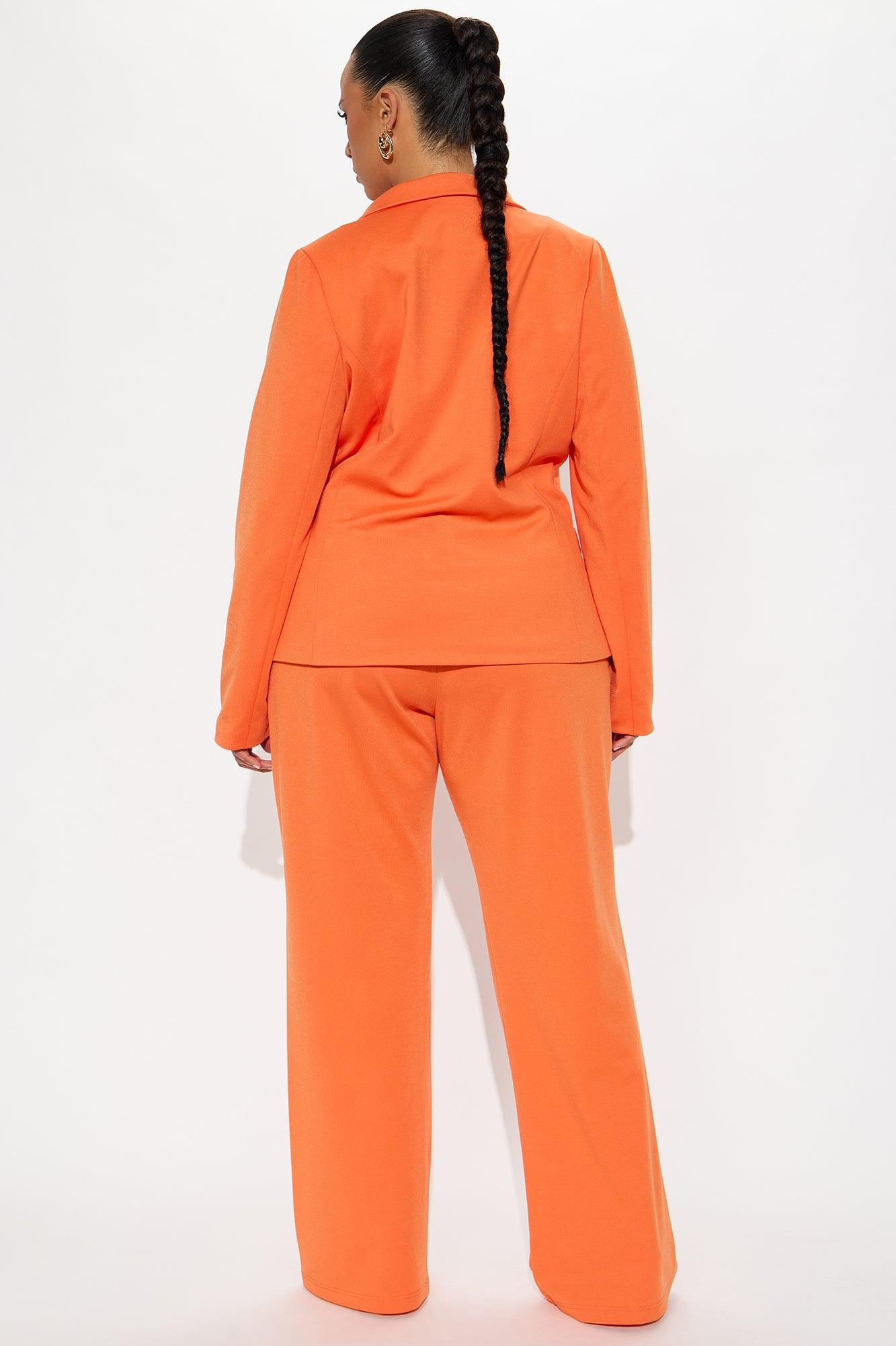 Business Per Usual Blazer Pant Set - Orange Female Product Image