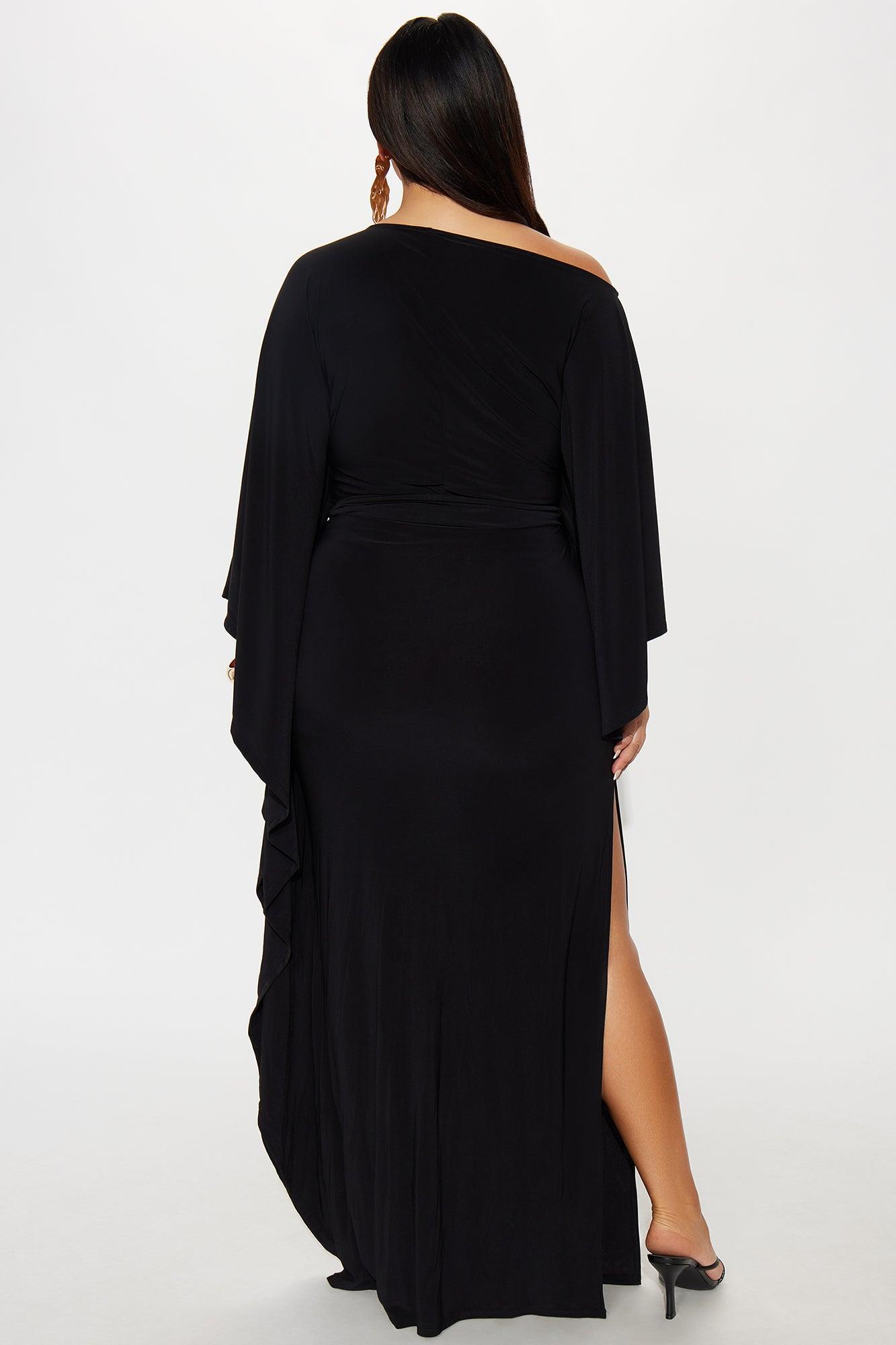 Ivy Draped Maxi Dress - Black Female Product Image