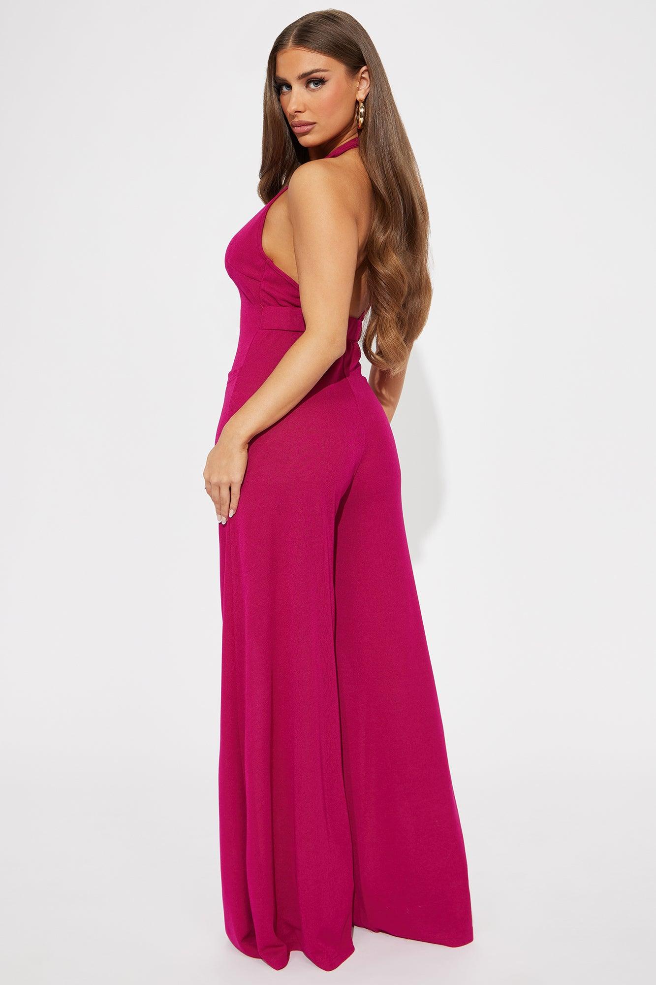 Missed Flights Jumpsuit - Magenta Product Image