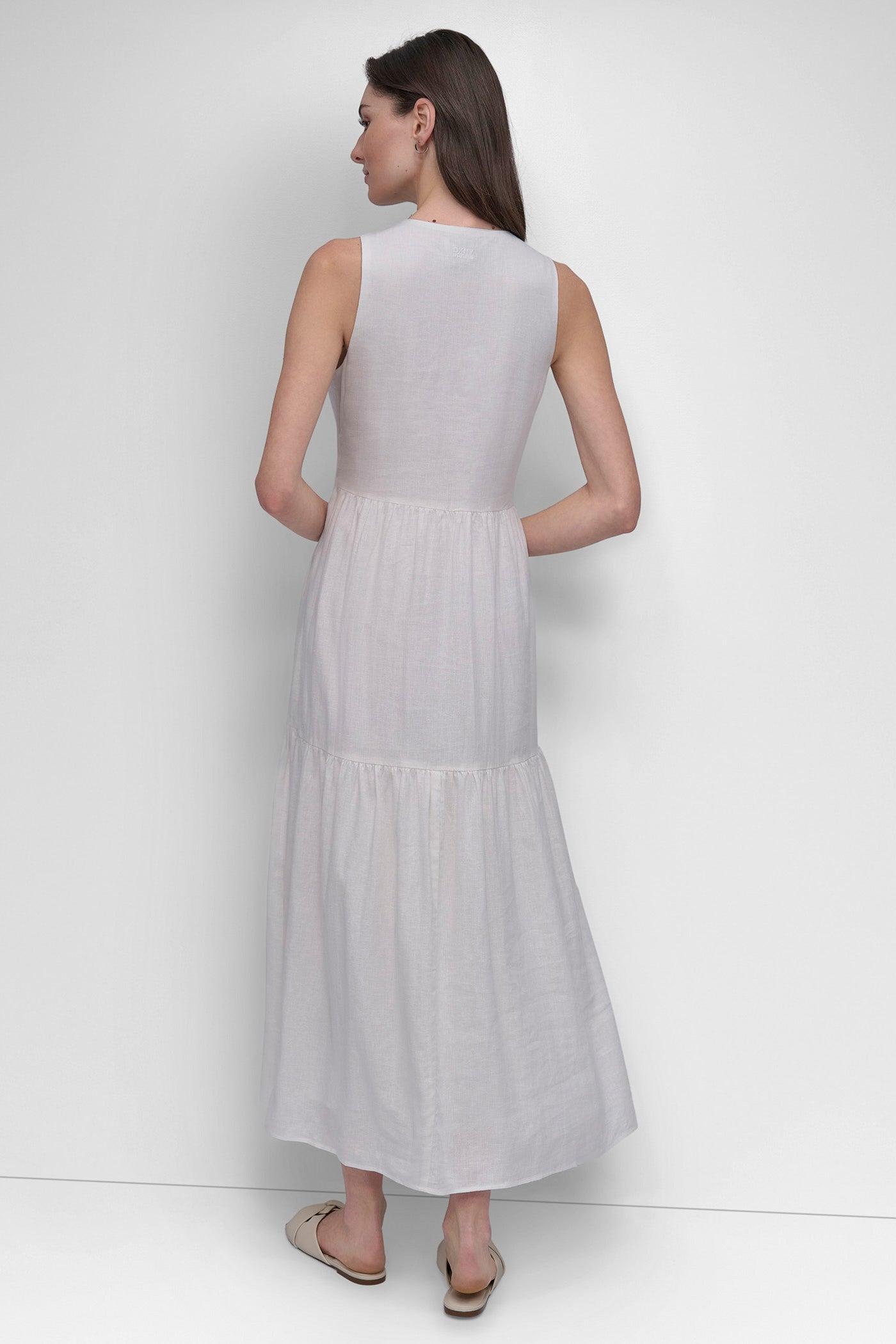 LINEN SLEEVELESS TIERED MAXI Product Image