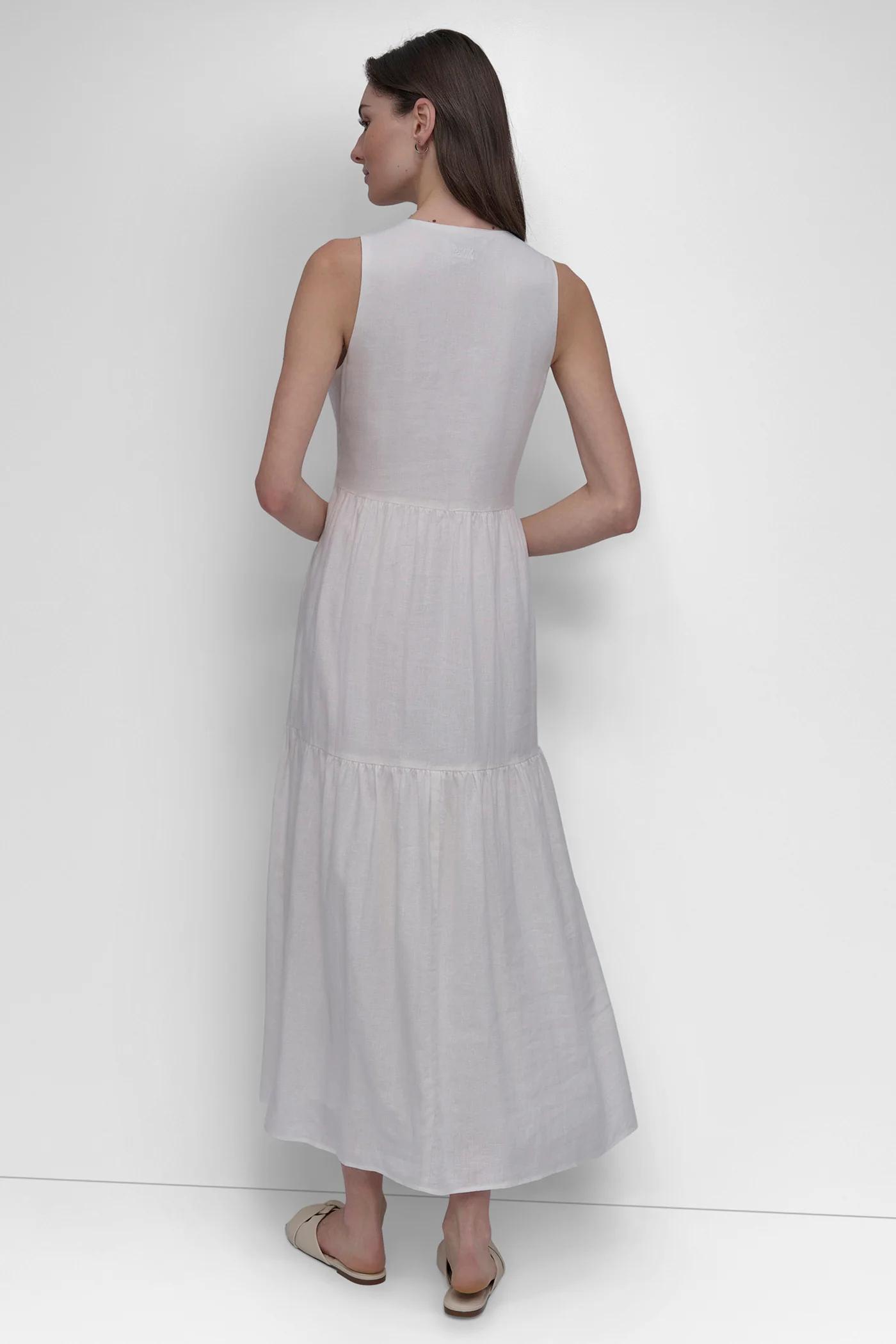 LINEN SLEEVELESS TIERED MAXI Product Image