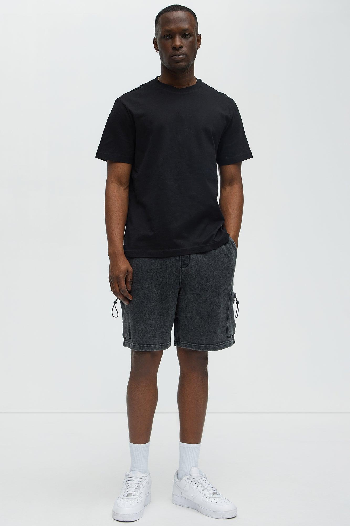 Tyson Faded Cargo Relaxed Shorts - Black Wash Product Image