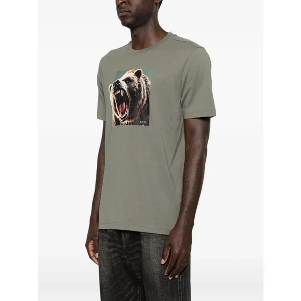 HUGO BOSS Dobermann Bear-graphic T-shirt In Green Product Image