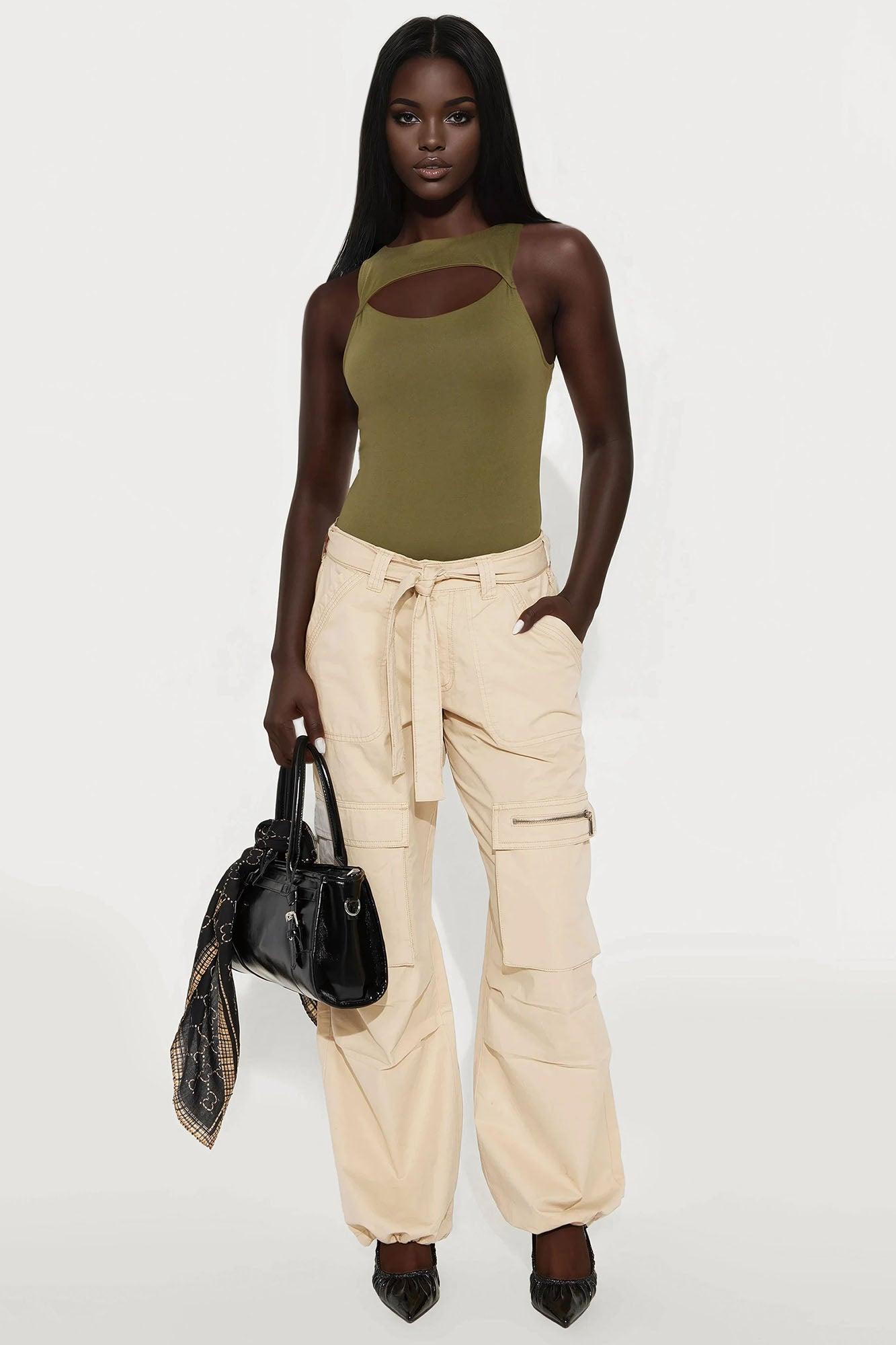 Eli Cut Out Bodysuit - Olive Female Product Image