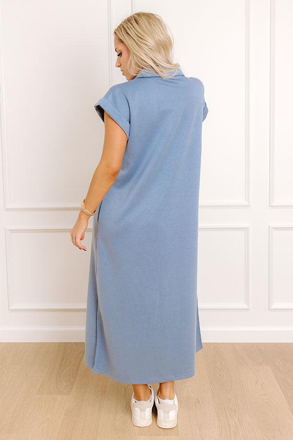 Cue The Casual T-shirt Midi Dress in Airy Blue Product Image